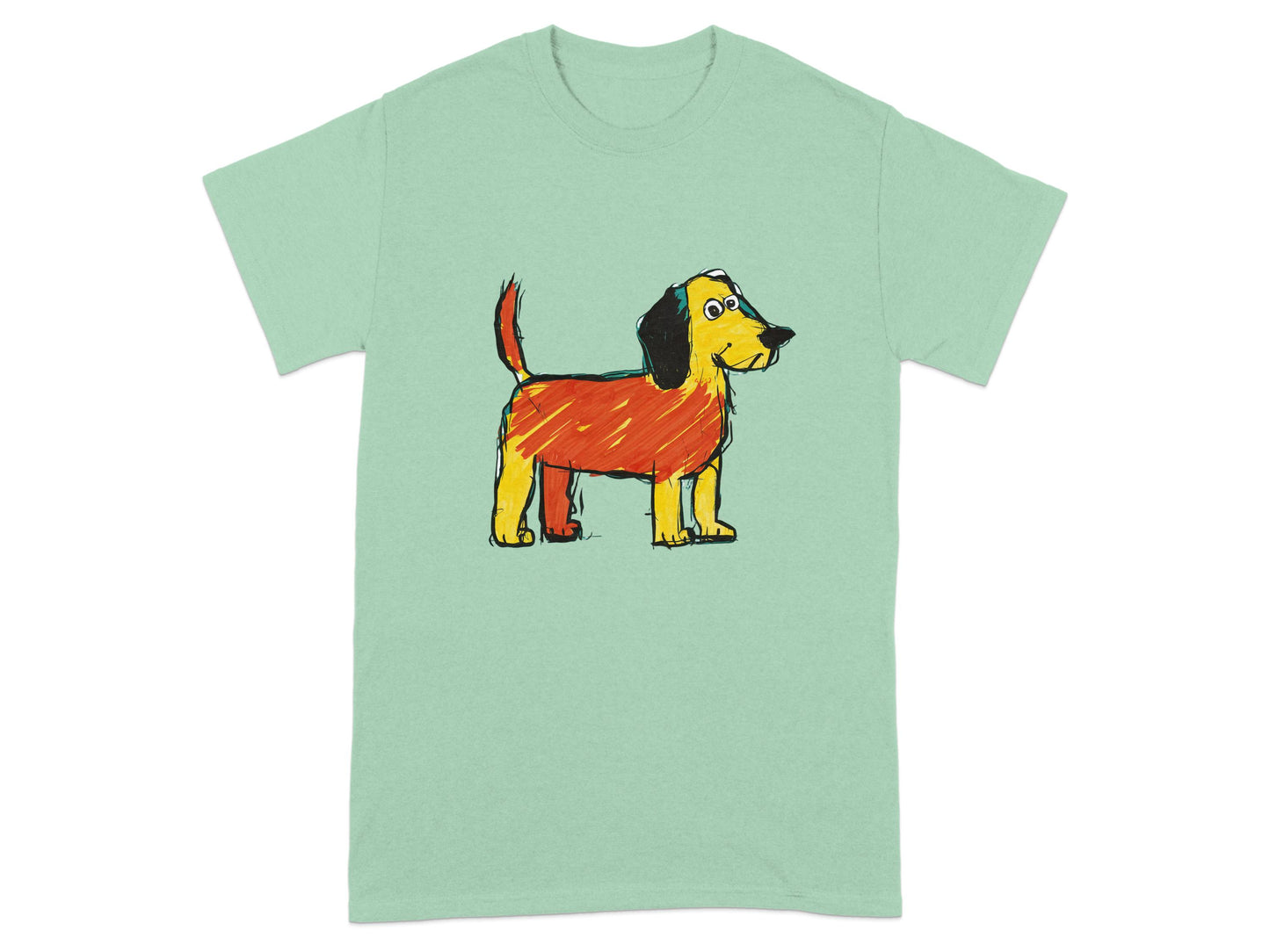 Bold and Colorful Cartoon Dog Design Shirt Product