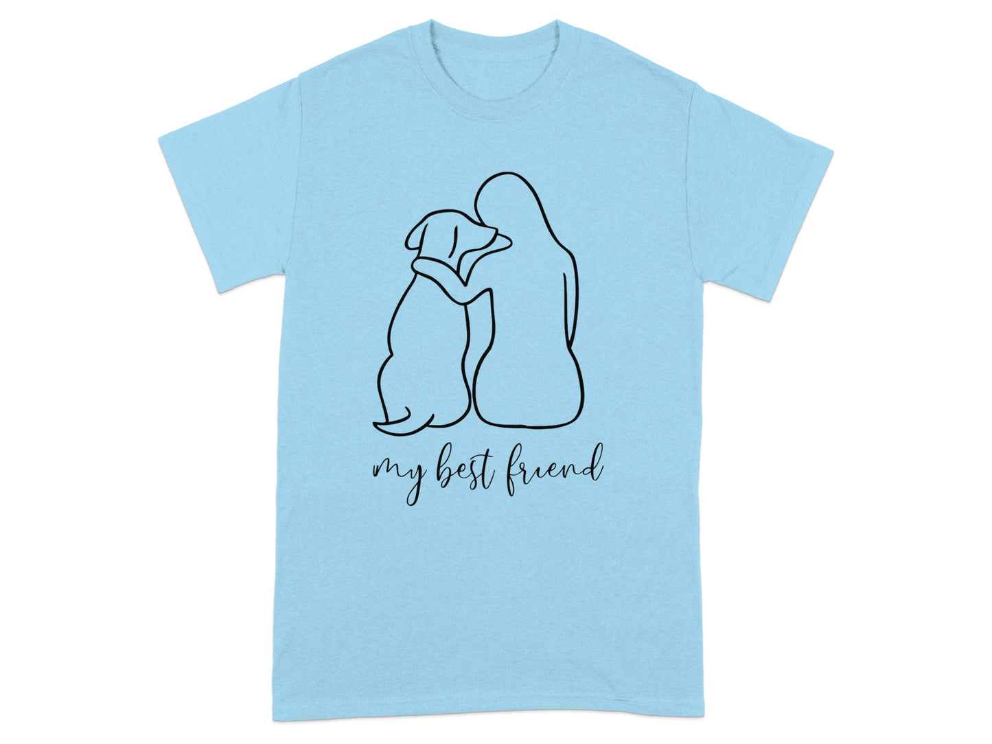 Best Friend Outline Dog and Person Graphic T-shirt product