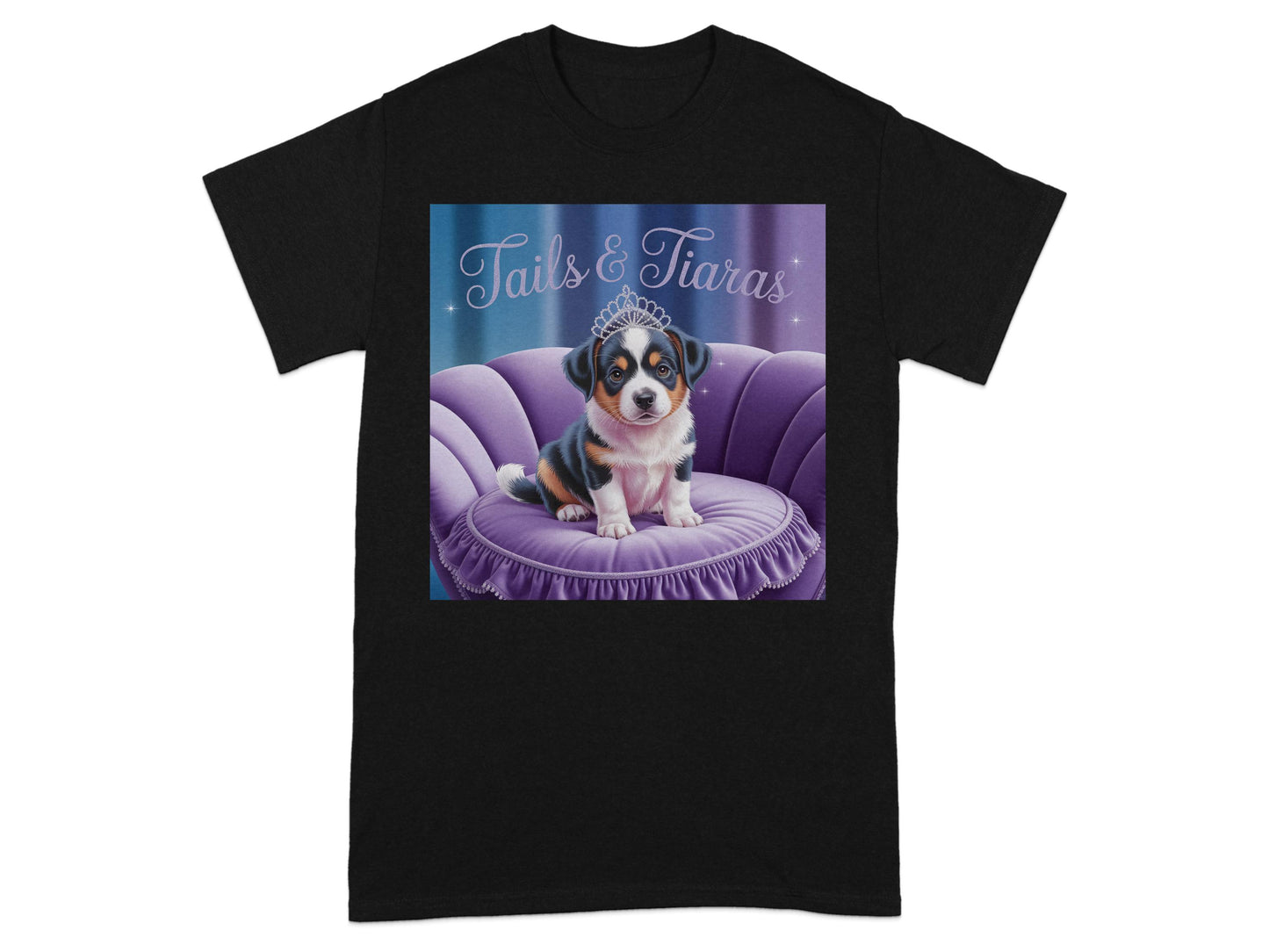 Tails and Tiaras Cute Puppy Graphic Tee product type