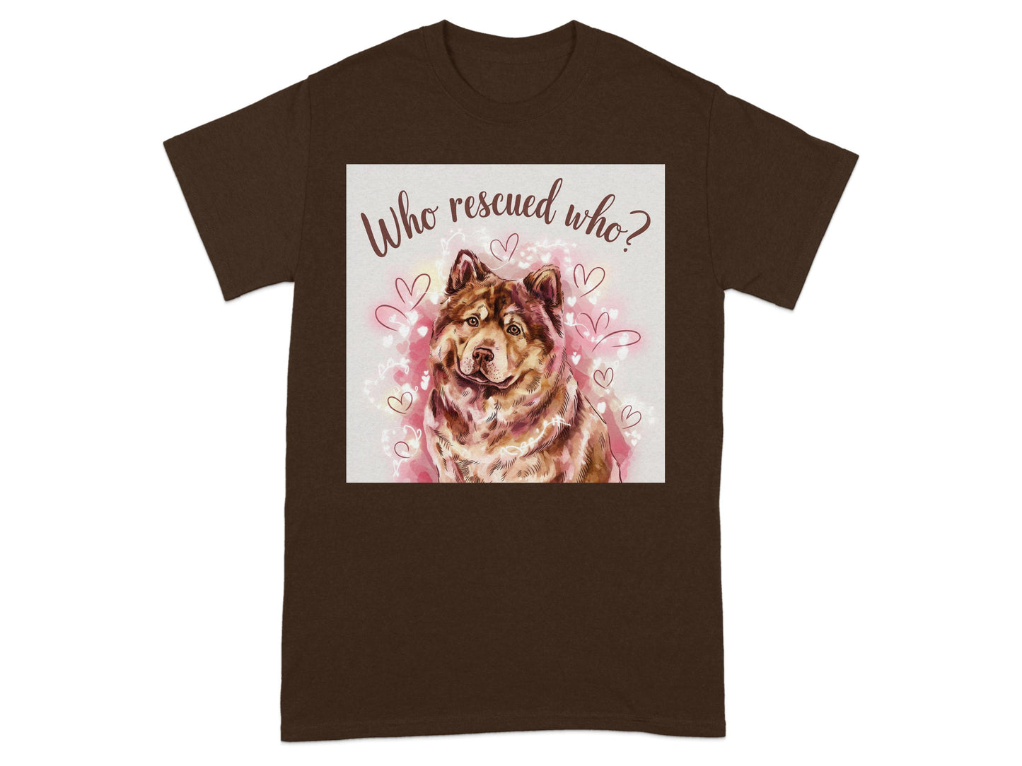 Who Rescued Who Printed Cute Dog Graphic T-shirt product