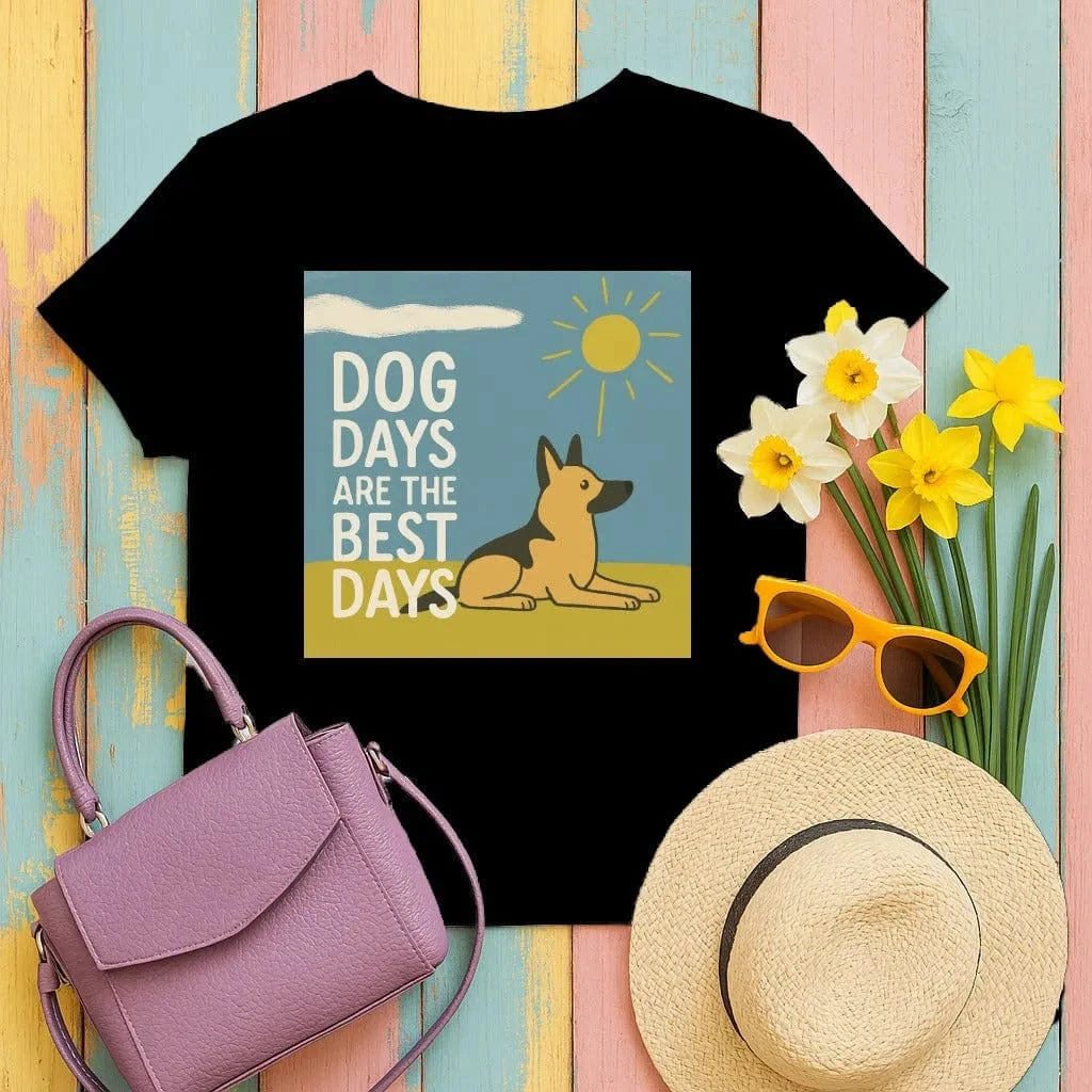 Dog Days Are The Best Days German Shepherd T-Shirt Black T-shirt