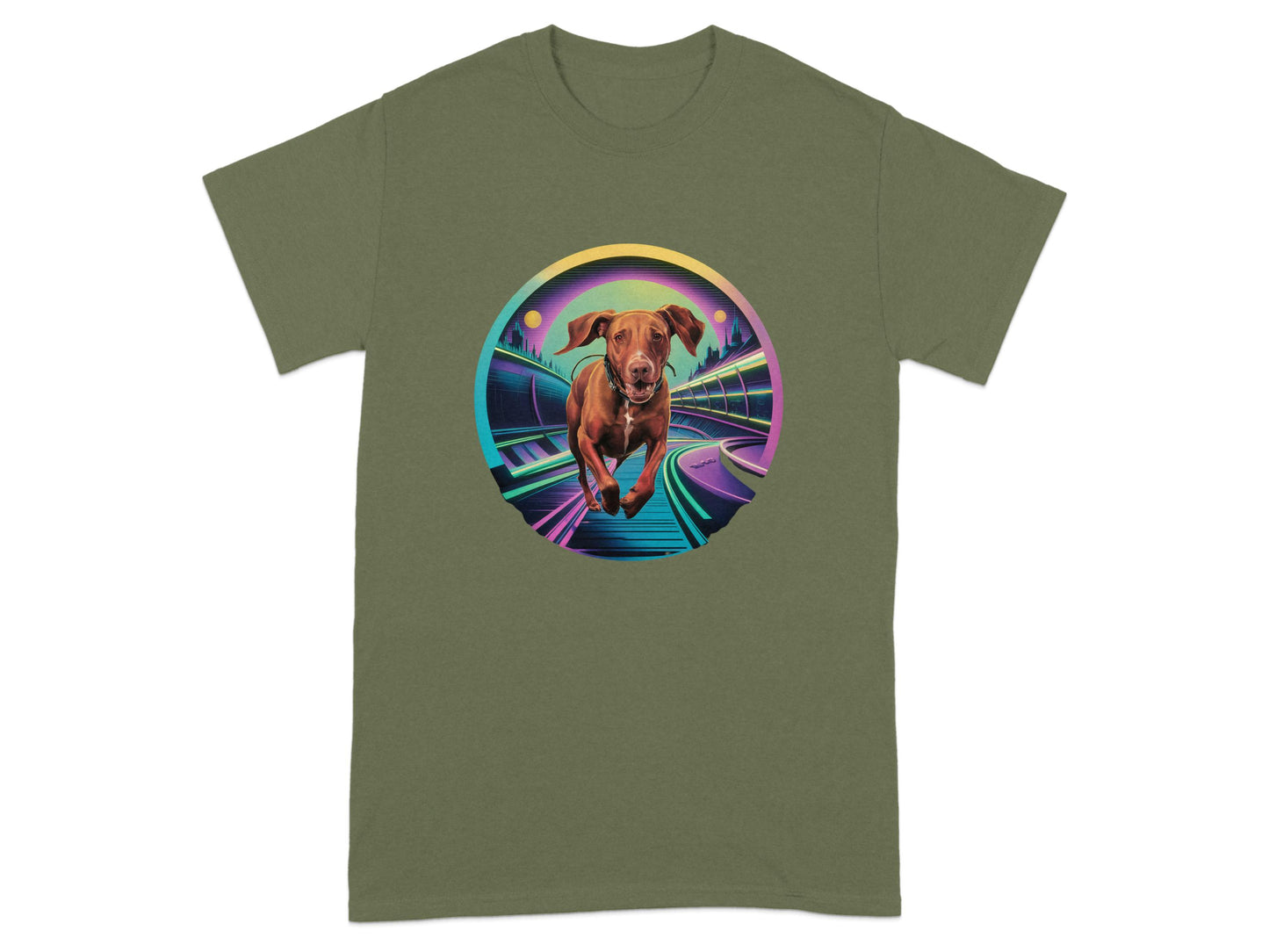 Retro Colorful Dog Graphic Design T-shirt product type