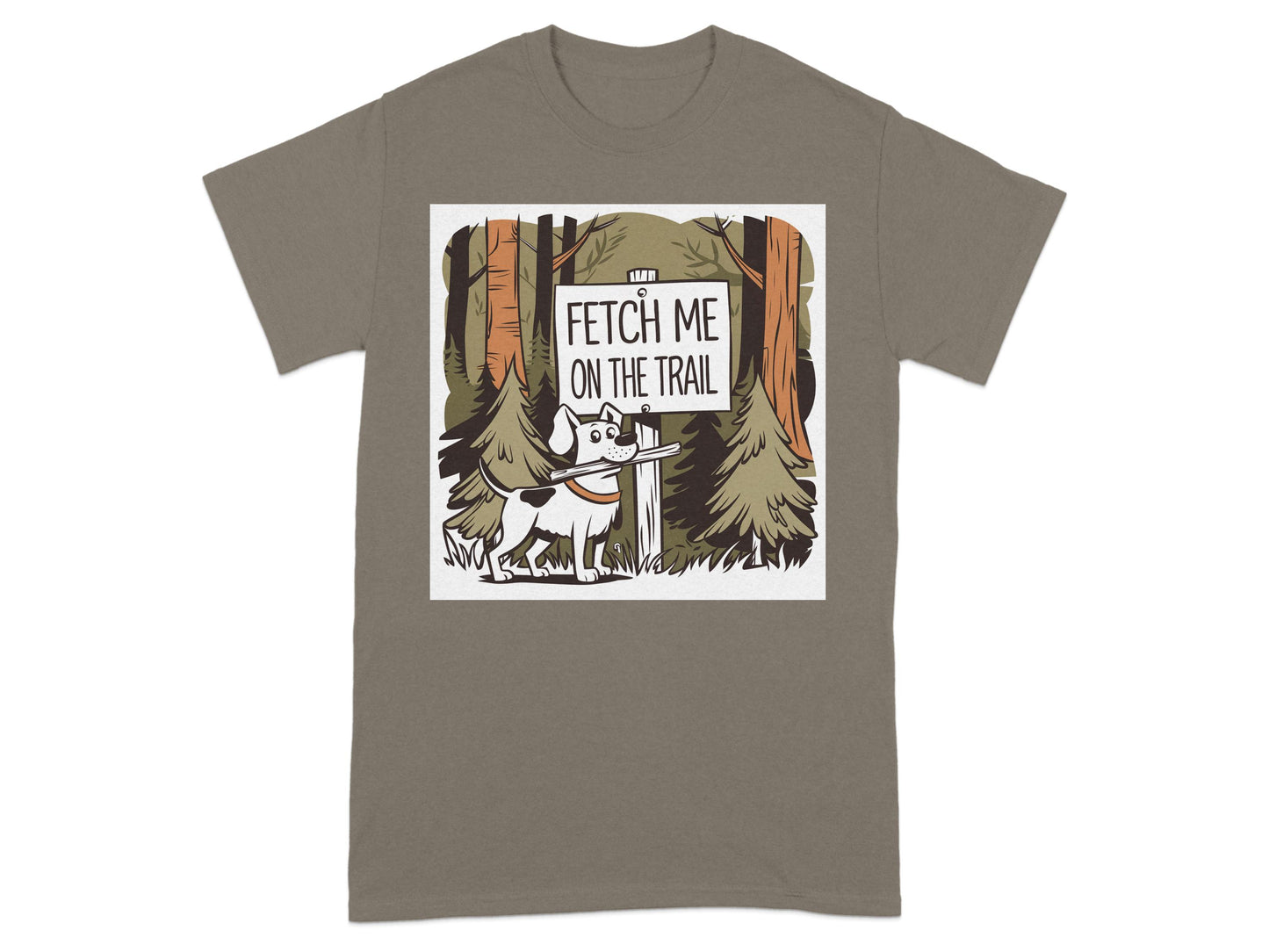 Fetch Me On The Trail Dog Art T-Shirt product type