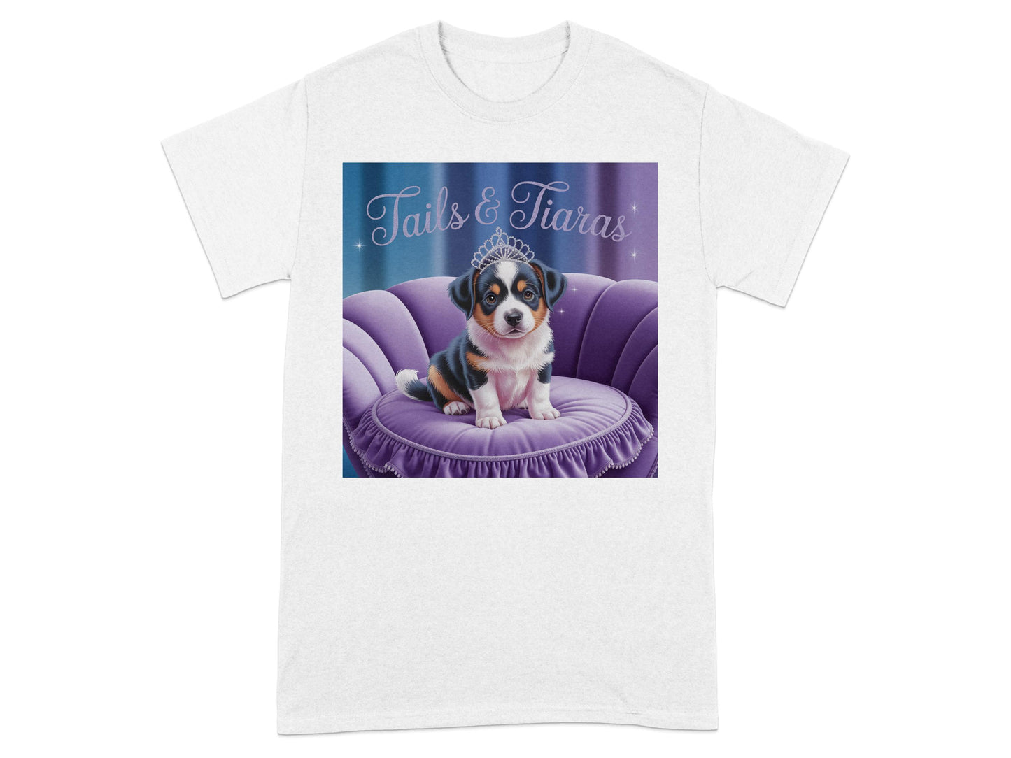 Tails and Tiaras Cute Puppy Printed T-shirt product type