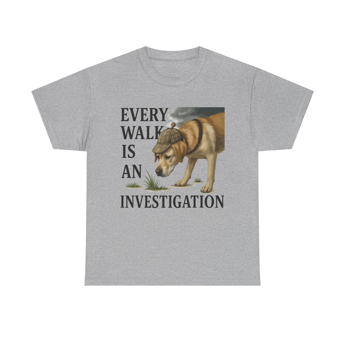 Yellow Lab Every Walk is an Investigation Tee Sport Grey T-Shirt