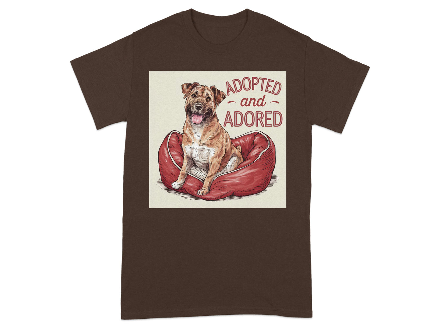 Adopted and Adored Dog Sitting Design T-shirt product