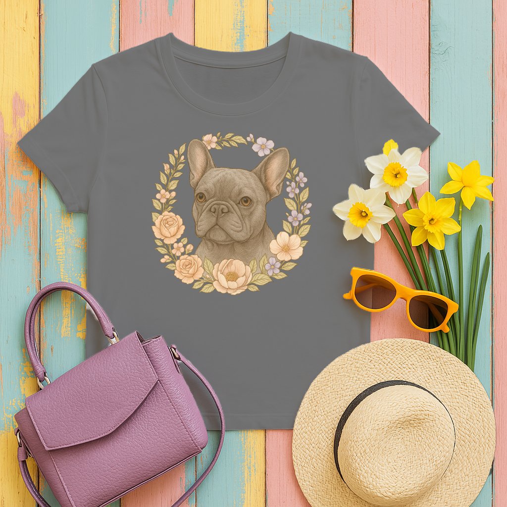 Adorable French Bulldog Floral Women's T-Shirt product