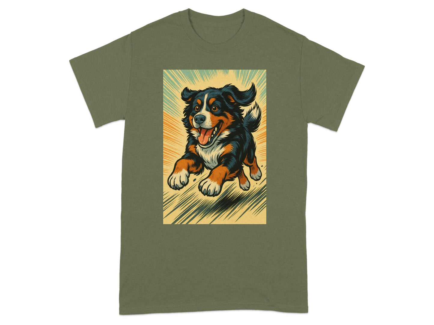 Energetic Dog Illustration Graphic Tee Shirt product type