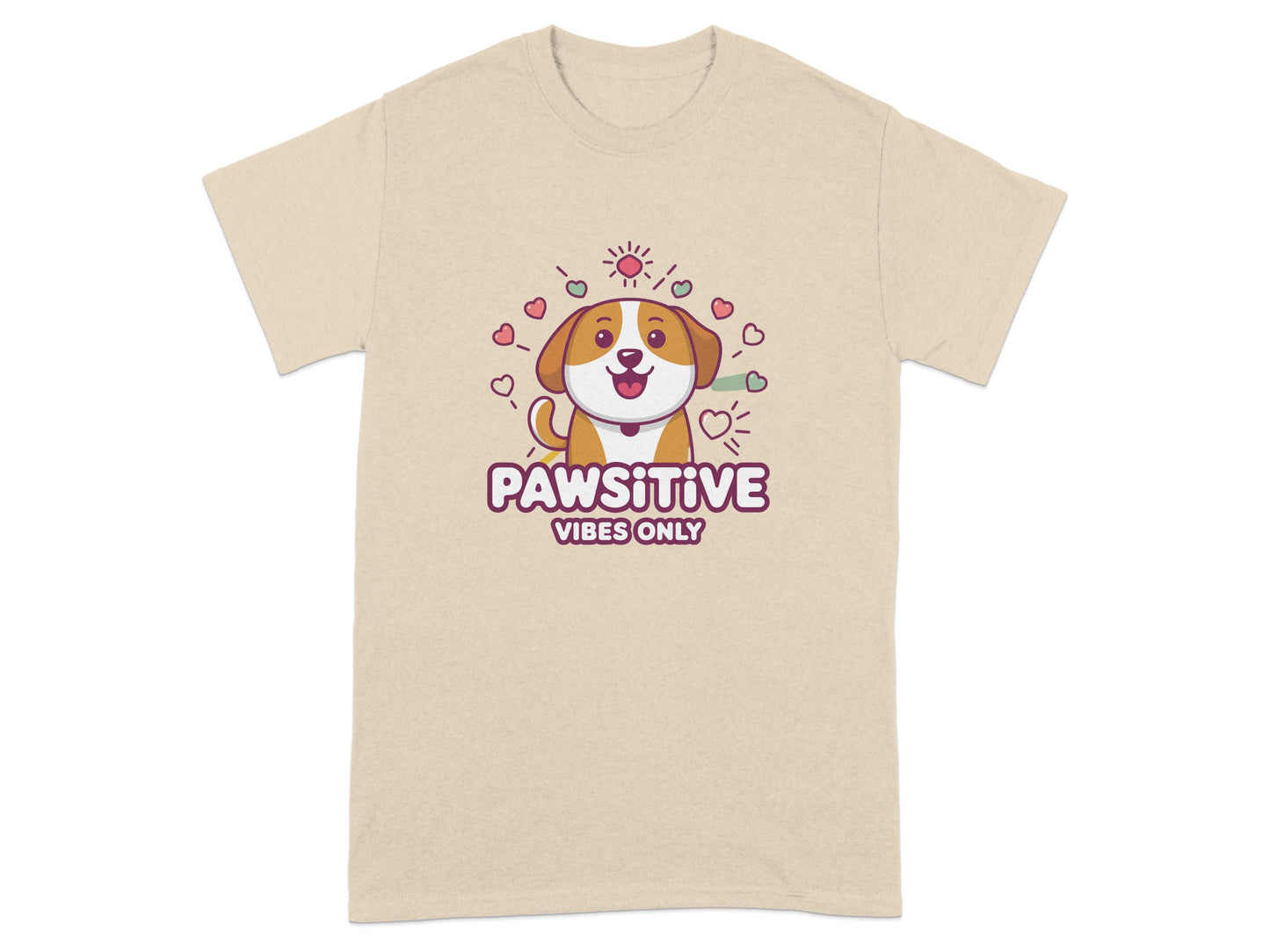 Pawsitive Vibes Only Cute Dog Design T-Shirt product type