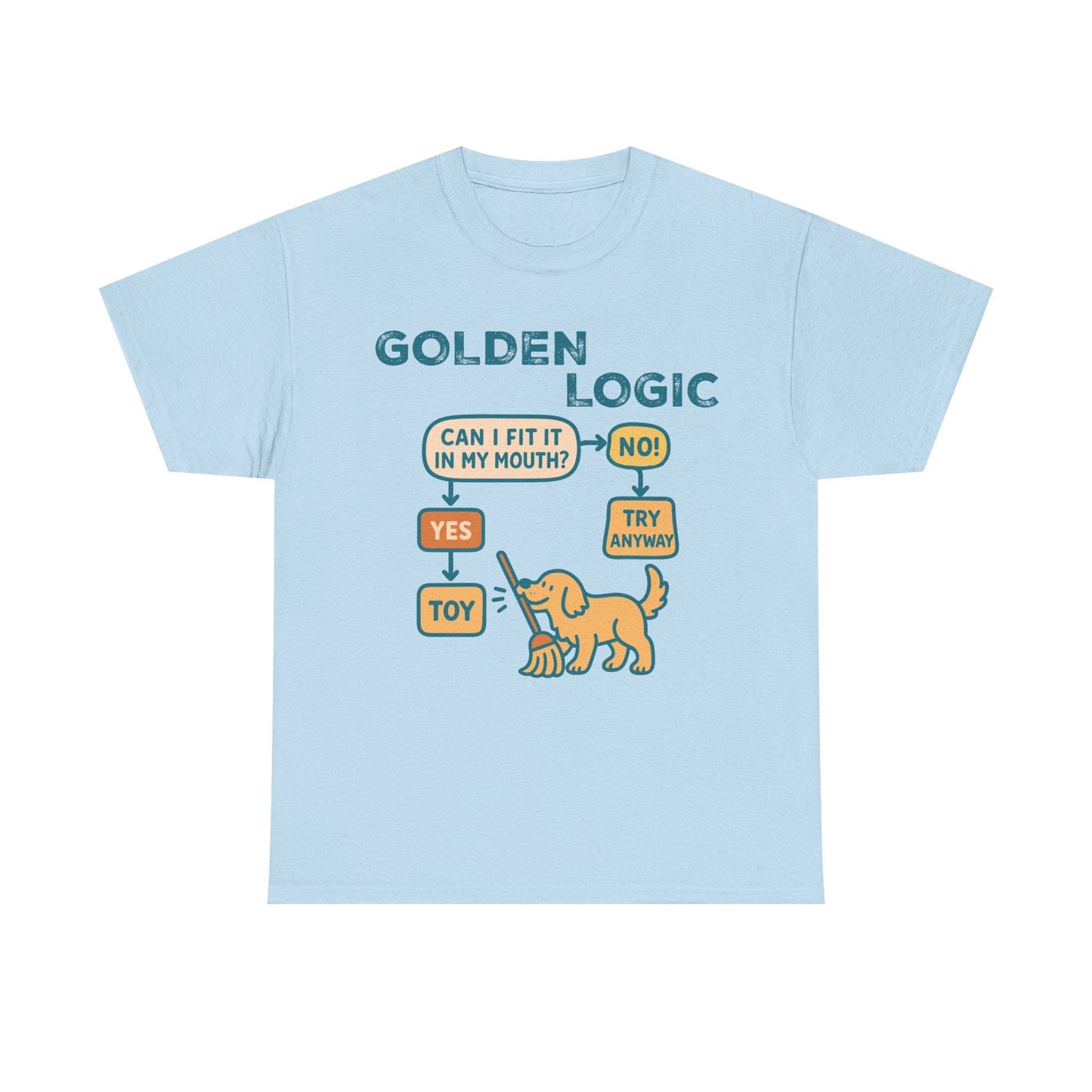 Golden Retriever Logic -- Toy! Light Blue T-Shirt