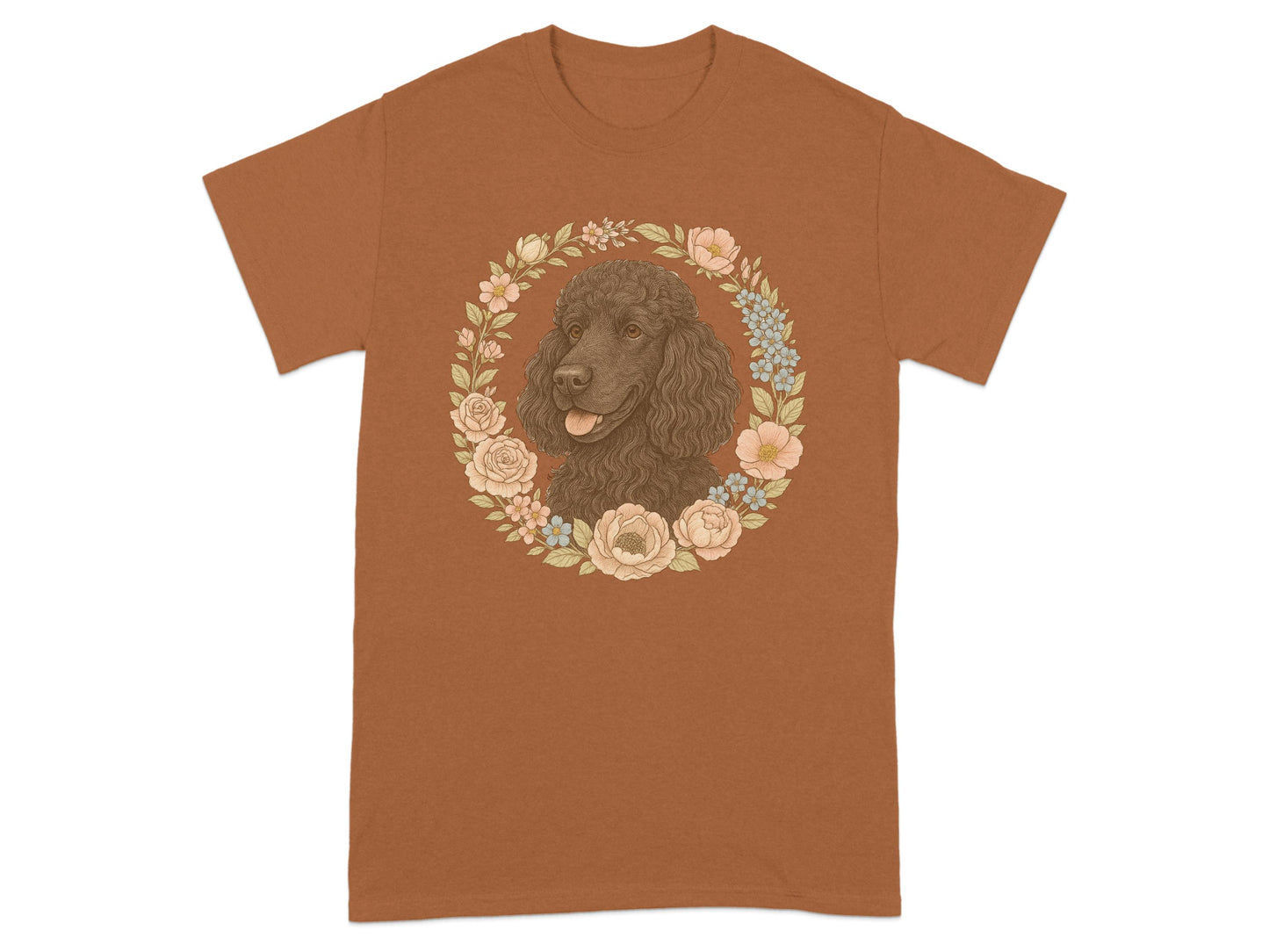 Floral Wreath Dog Design Graphic T-Shirt product type