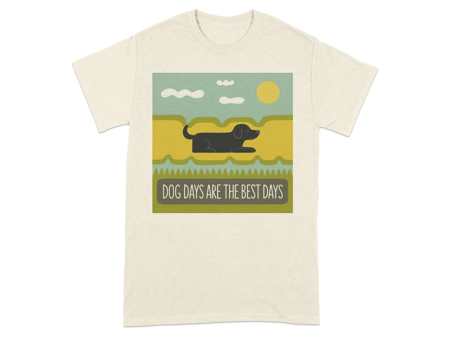 Dog Days Are The Best Days Black Lab T-Shirt Natural T-shirt