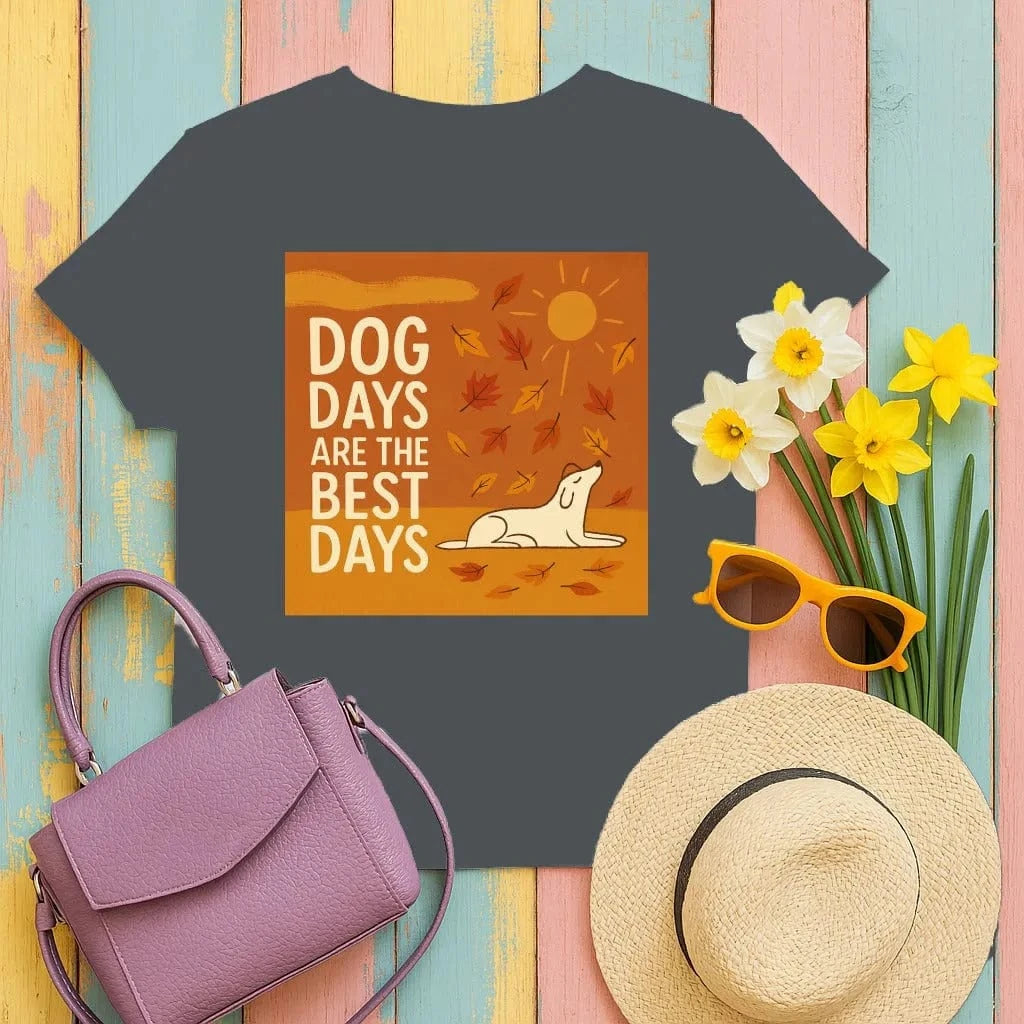 Dog Days Are The Best Days Autumn T-Shirt Charcoal T-shirt