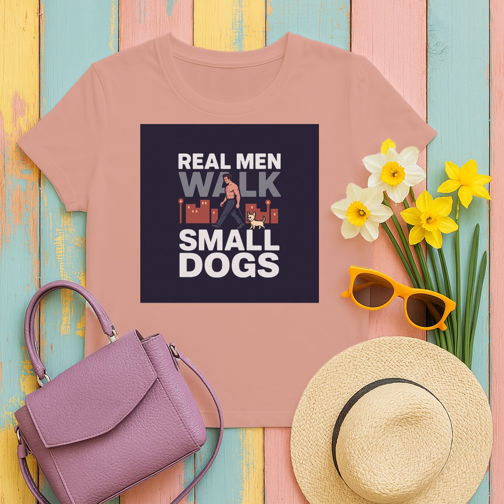Real Men Walk Small Dogs Graphic T-Shirt product type