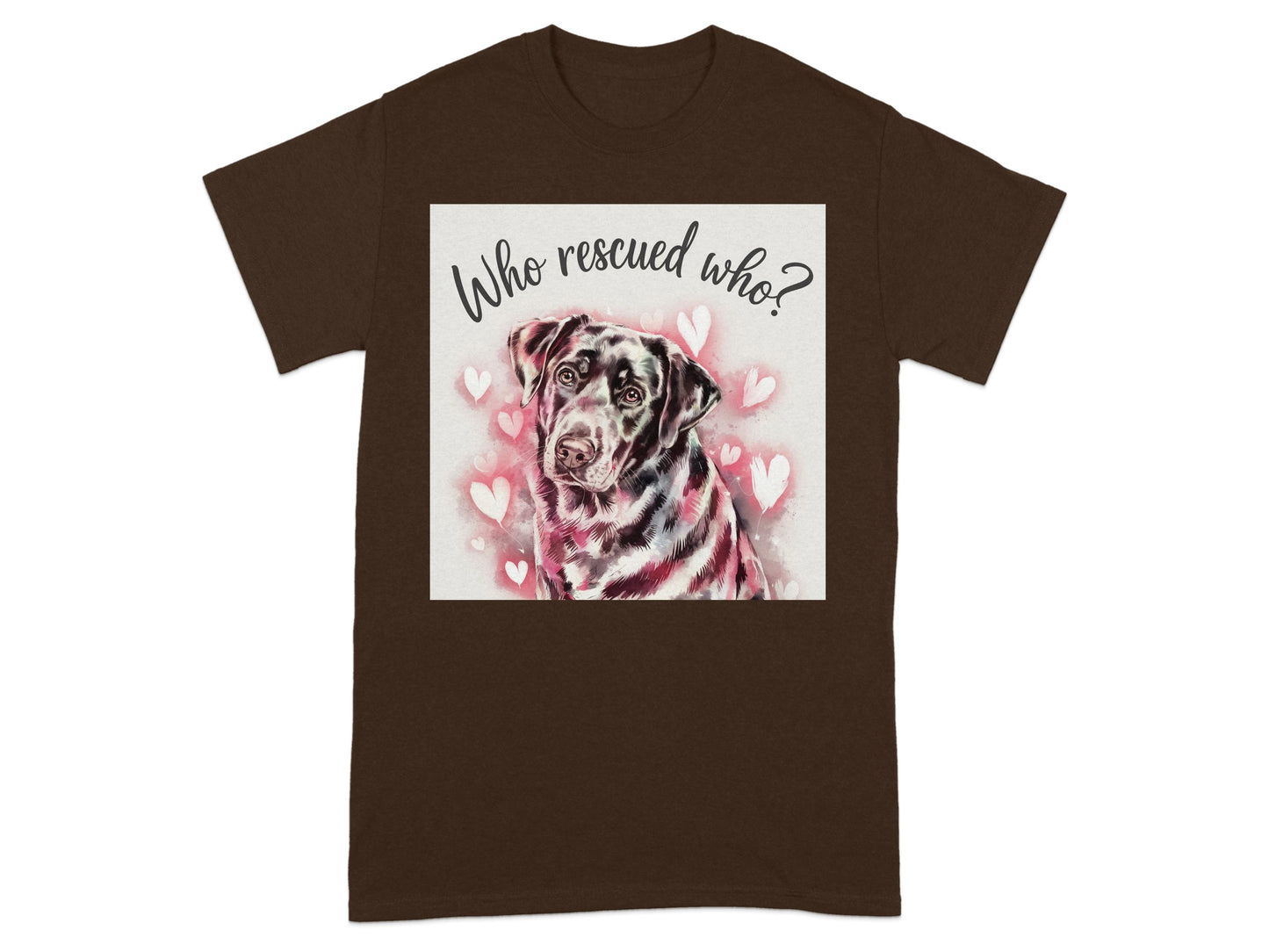 Who Rescued Who Heart Background T-Shirt product