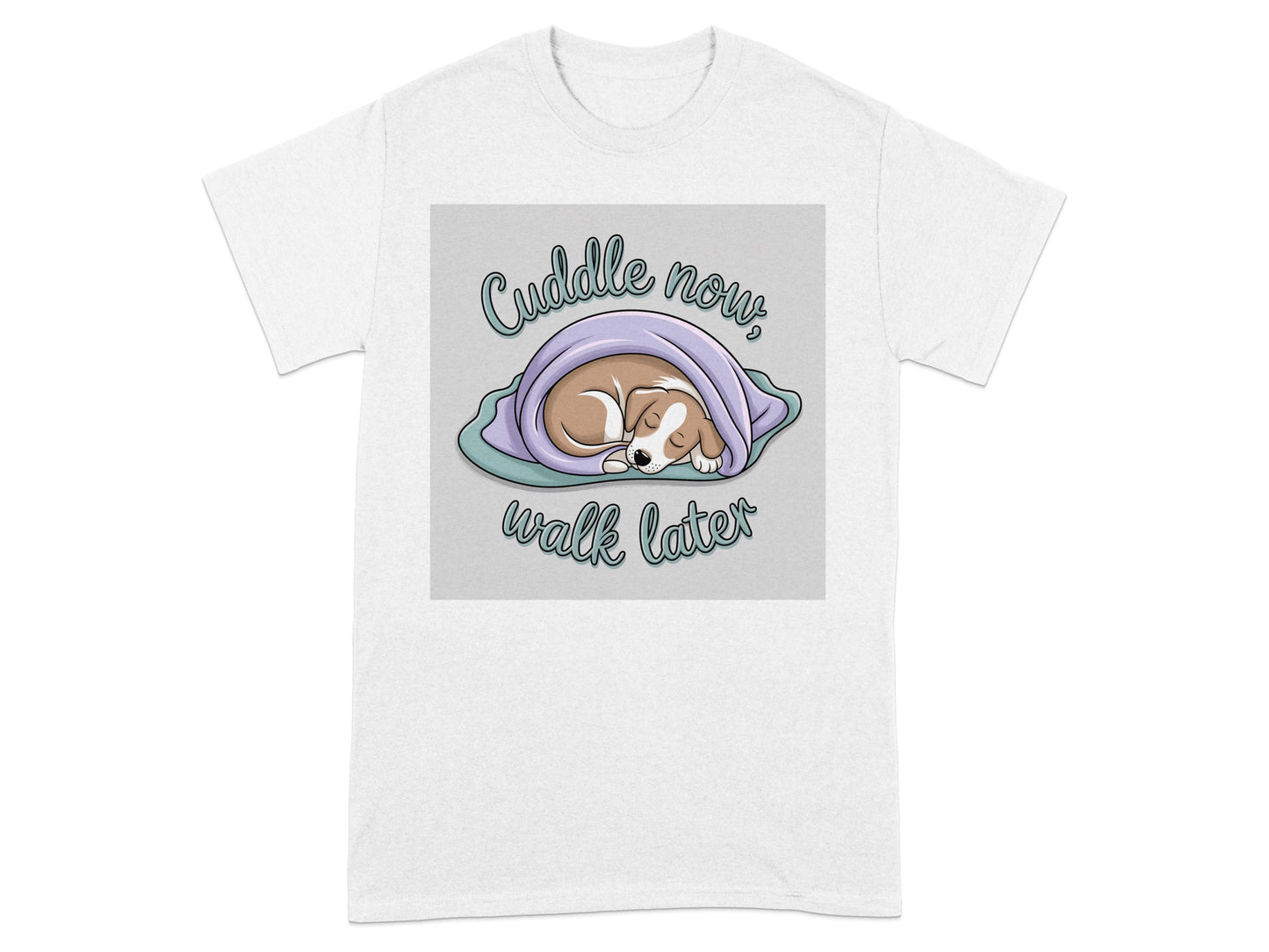 Cuddle now walk later cute sleeping puppy t-shirt product