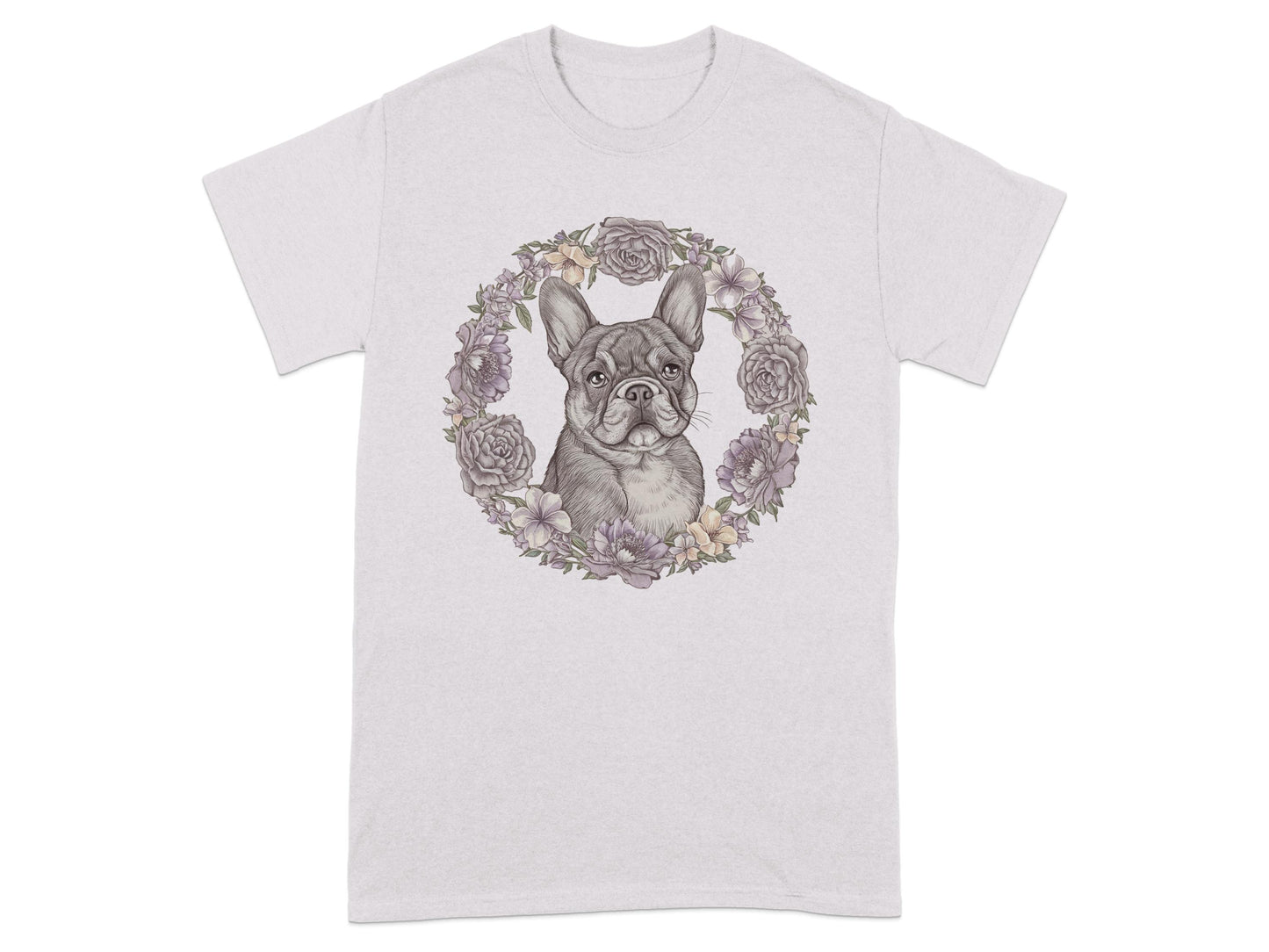French Bulldog Floral Wreath Graphic T-Shirt product