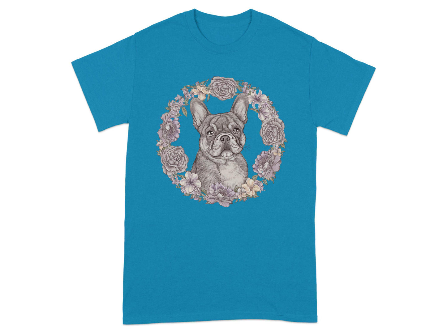 French Bulldog Floral Circle Graphic T Shirt product type
