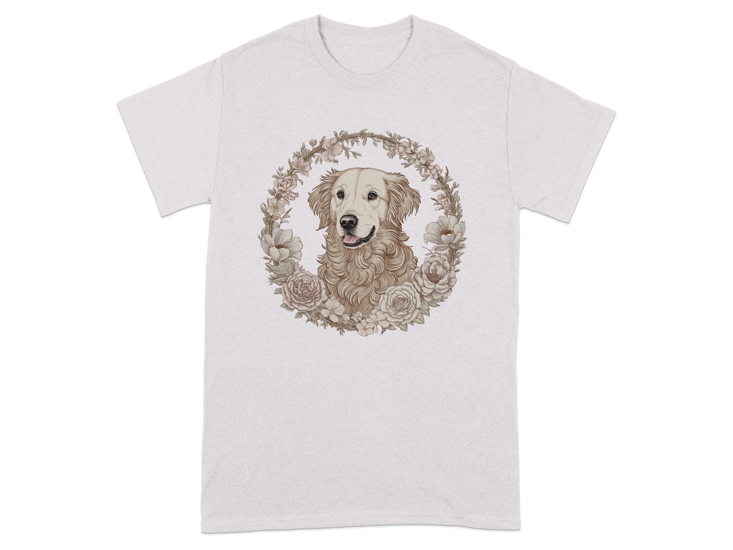 Floral Frame Golden Retriever Graphic T-Shirt product type