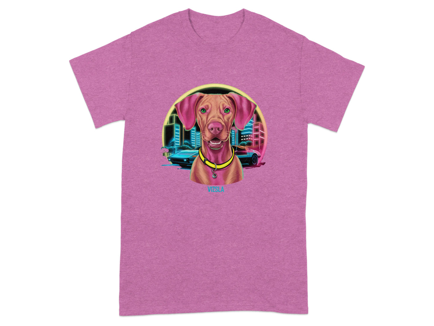 Retro Pink Shirt with Artistic Dog Print Tshirt product type