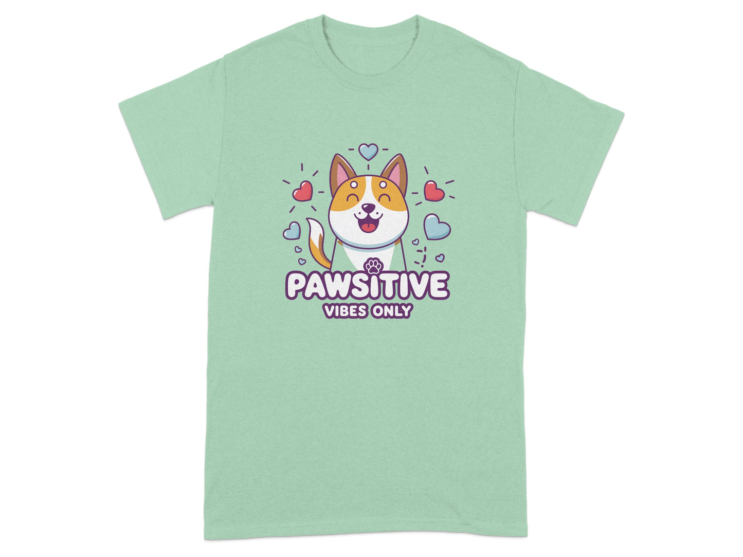 Pawsitive Vibes Only Cute Dog Graphic Tee product type