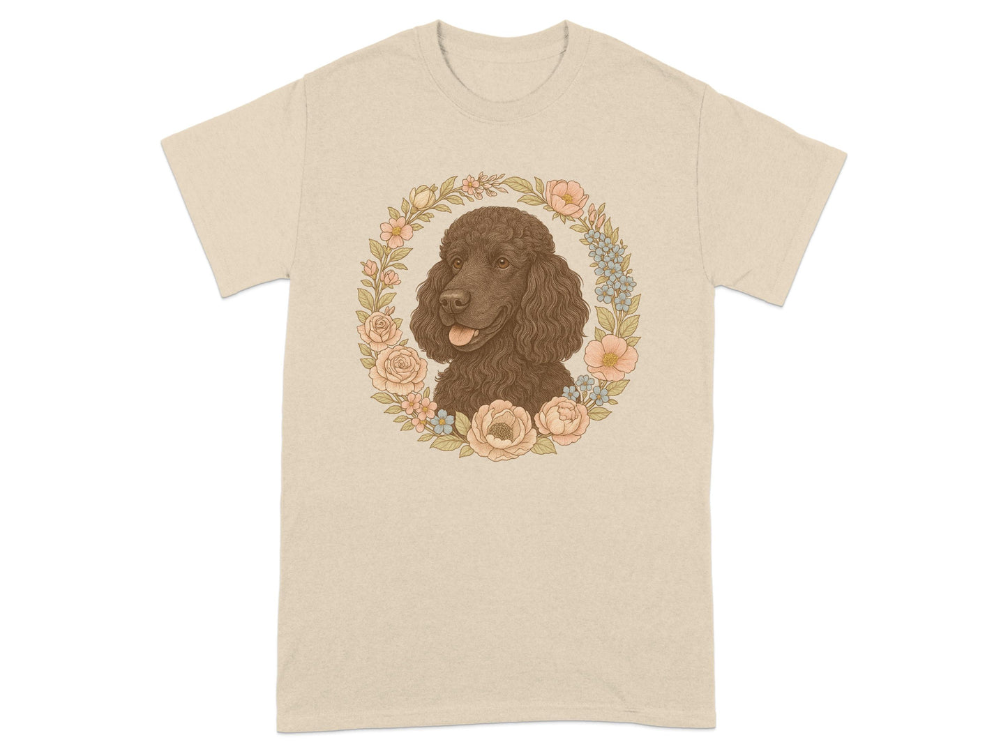 Adorable Poodle Surrounded by Flowers Shirt product type