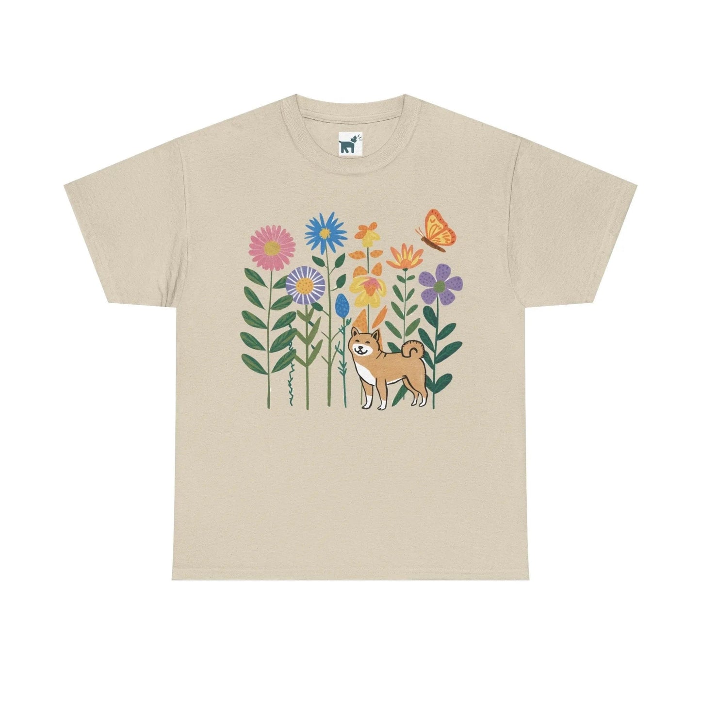 Floral Shiba T Shirt Sand T-shirt