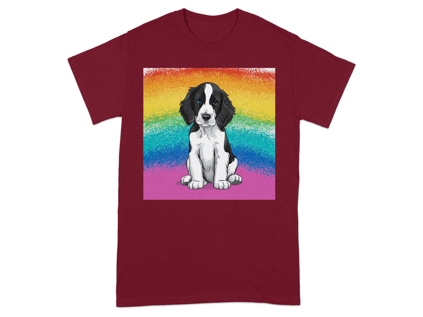 Adorable Rainbow Dog Graphic Print T-shirt product