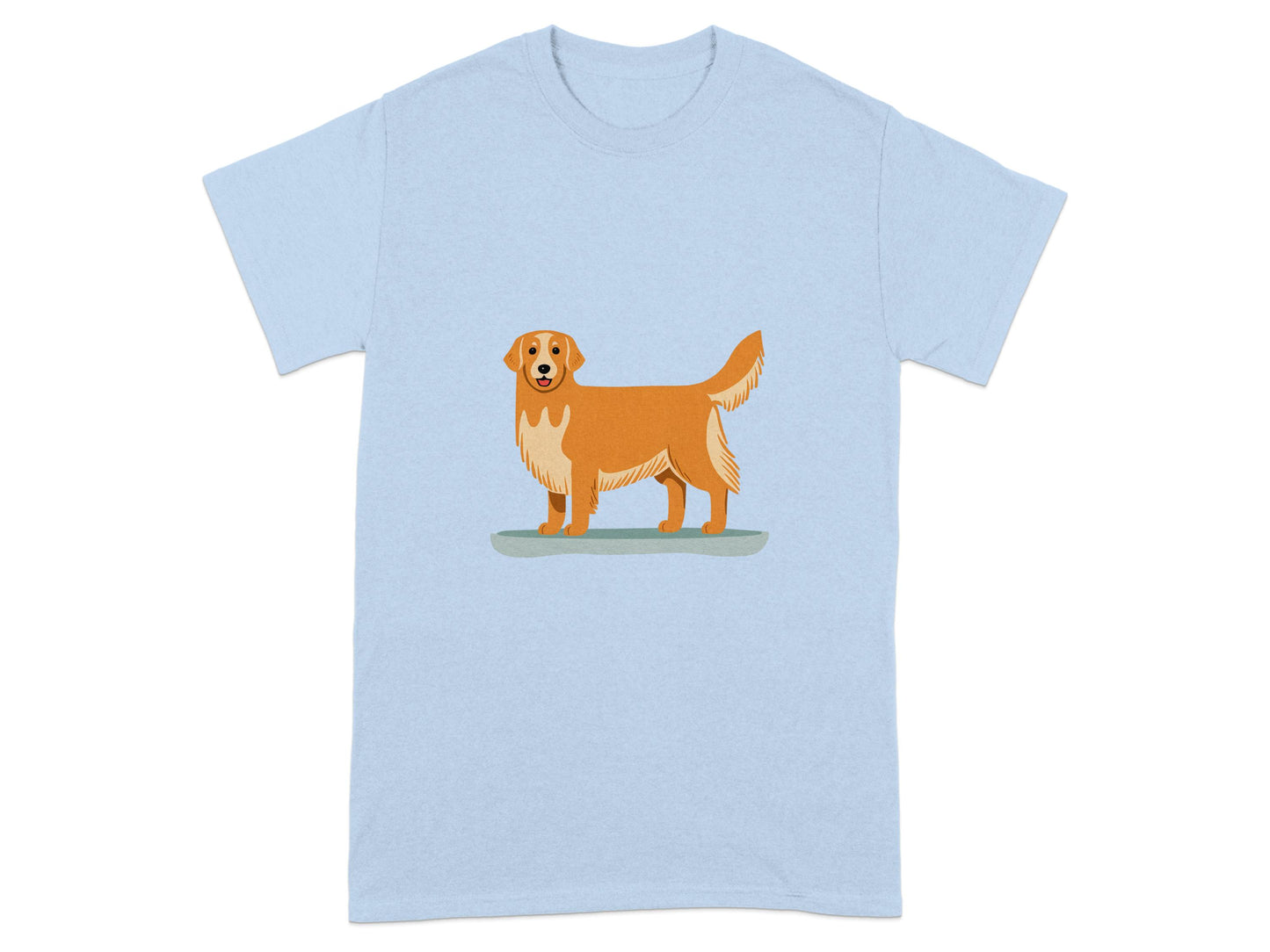 Golden Retriever Design Light Blue T-shirt product type
