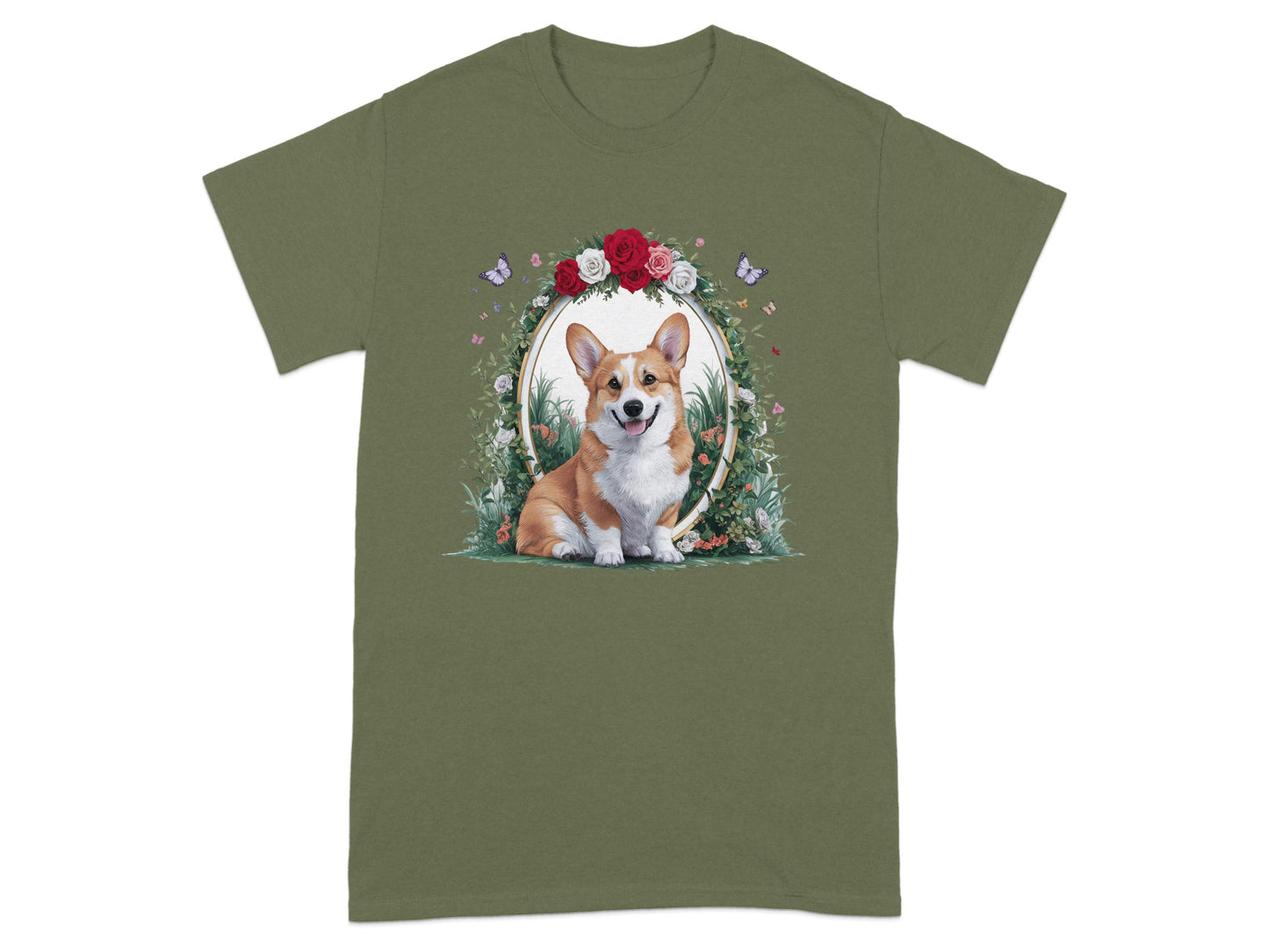 Cute Corgi Floral Design Graphic on Comfortable product type