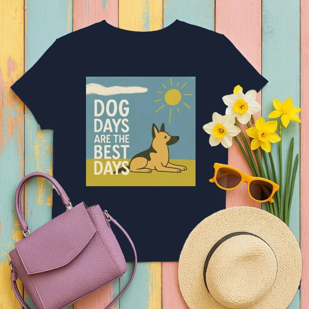 Dog Days Are The Best Days German Shepherd T-Shirt Navy T-shirt