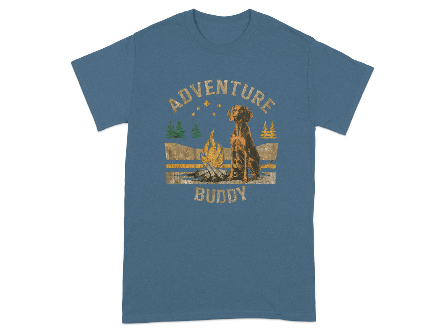 Adventure Buddy Campfire Dog Print T-shirt product type