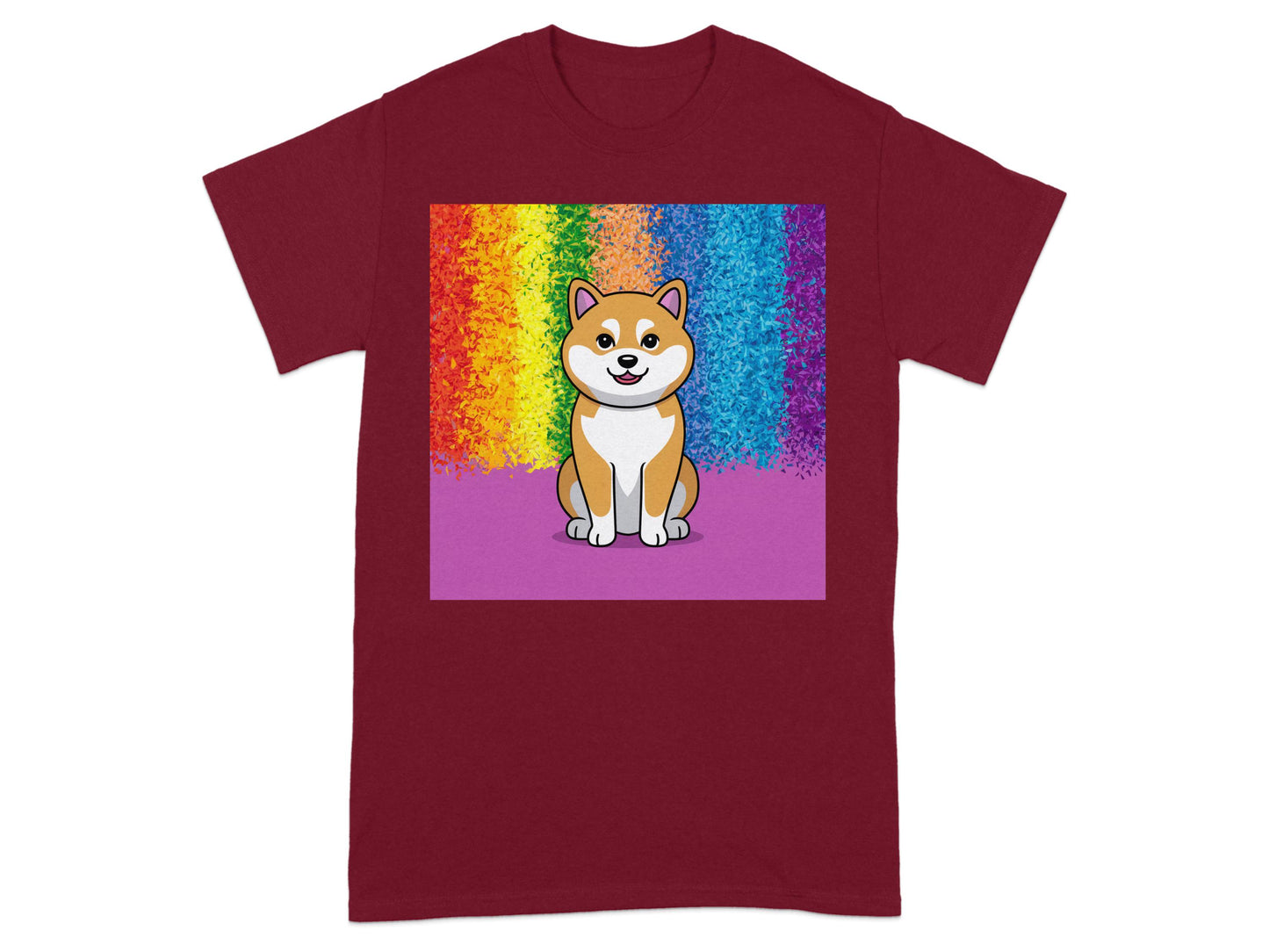 Rainbow Colored Shiba Inu Graphic Art T-shirt product type