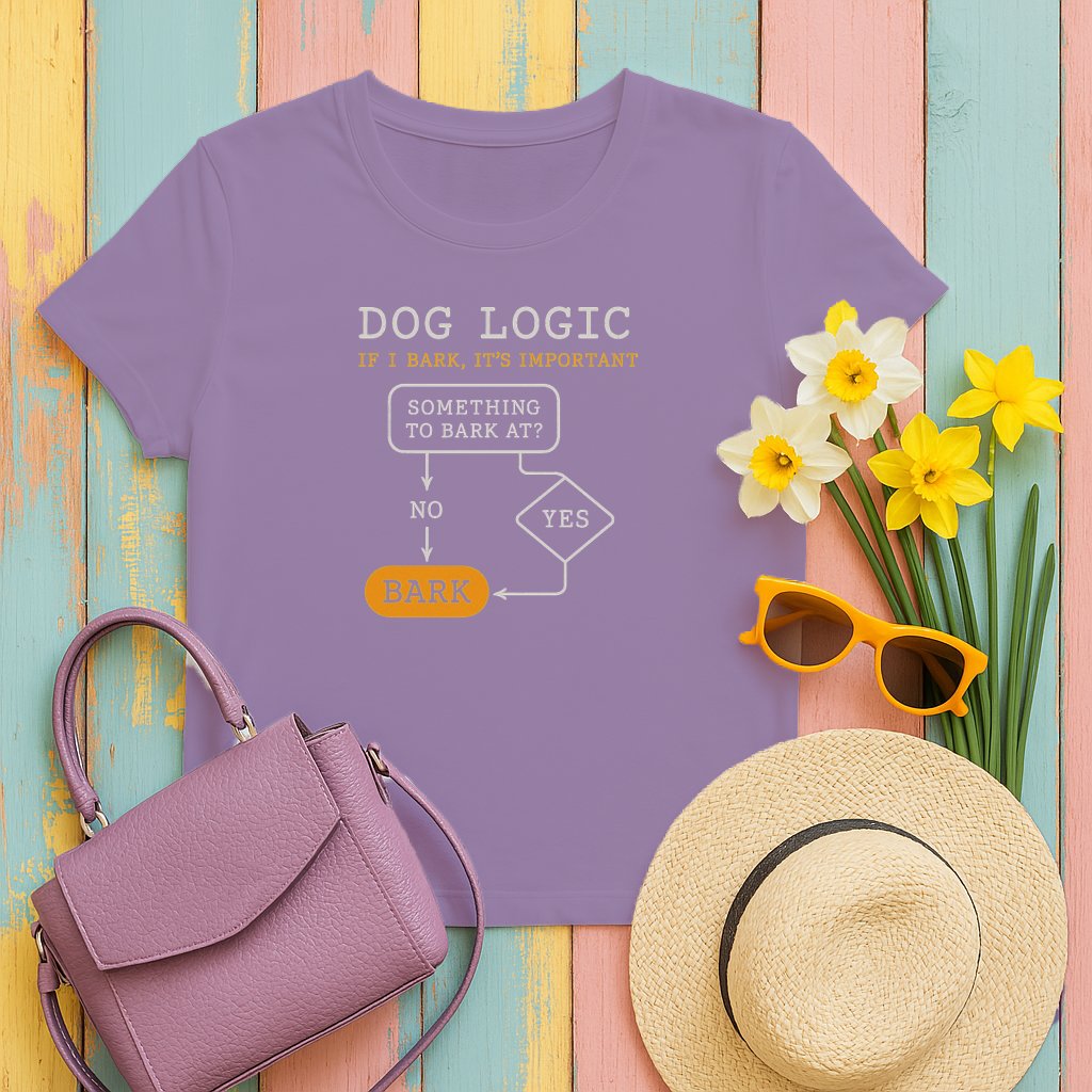 Dog Logic Bark Decision Yellow Lettering Shirt product type