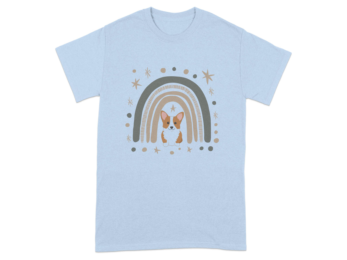 Colorful Rainbow Corgi Star Patterned Tee Shirt product