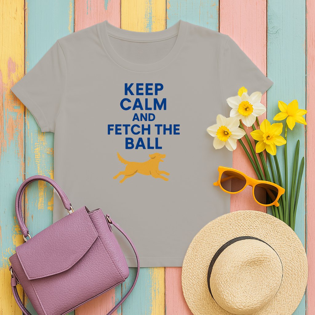 Keep Calm and Fetch the Ball Print T-shirt product type