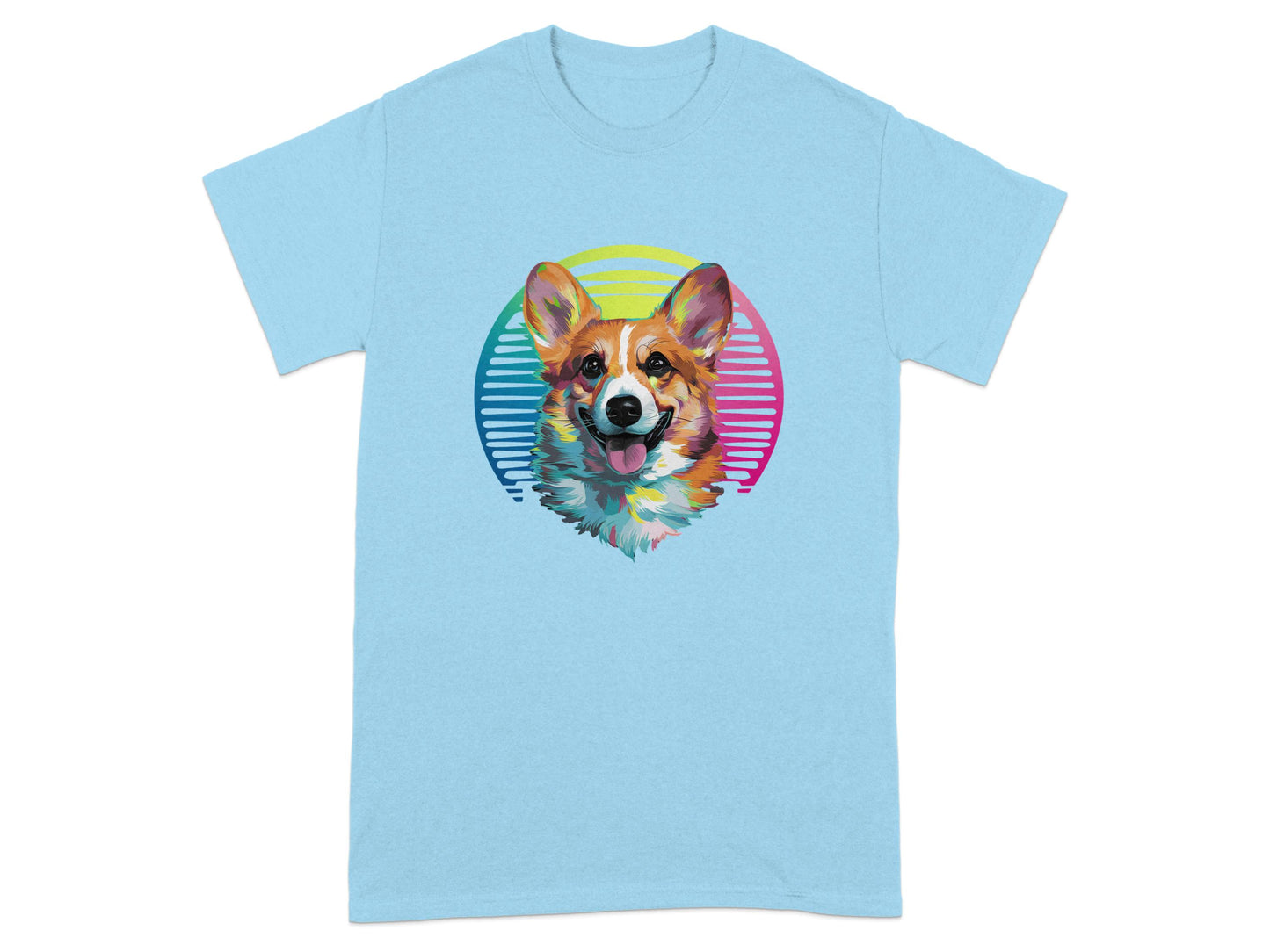 Colorful Corgi Illustration Retro Design T-shirt product type
