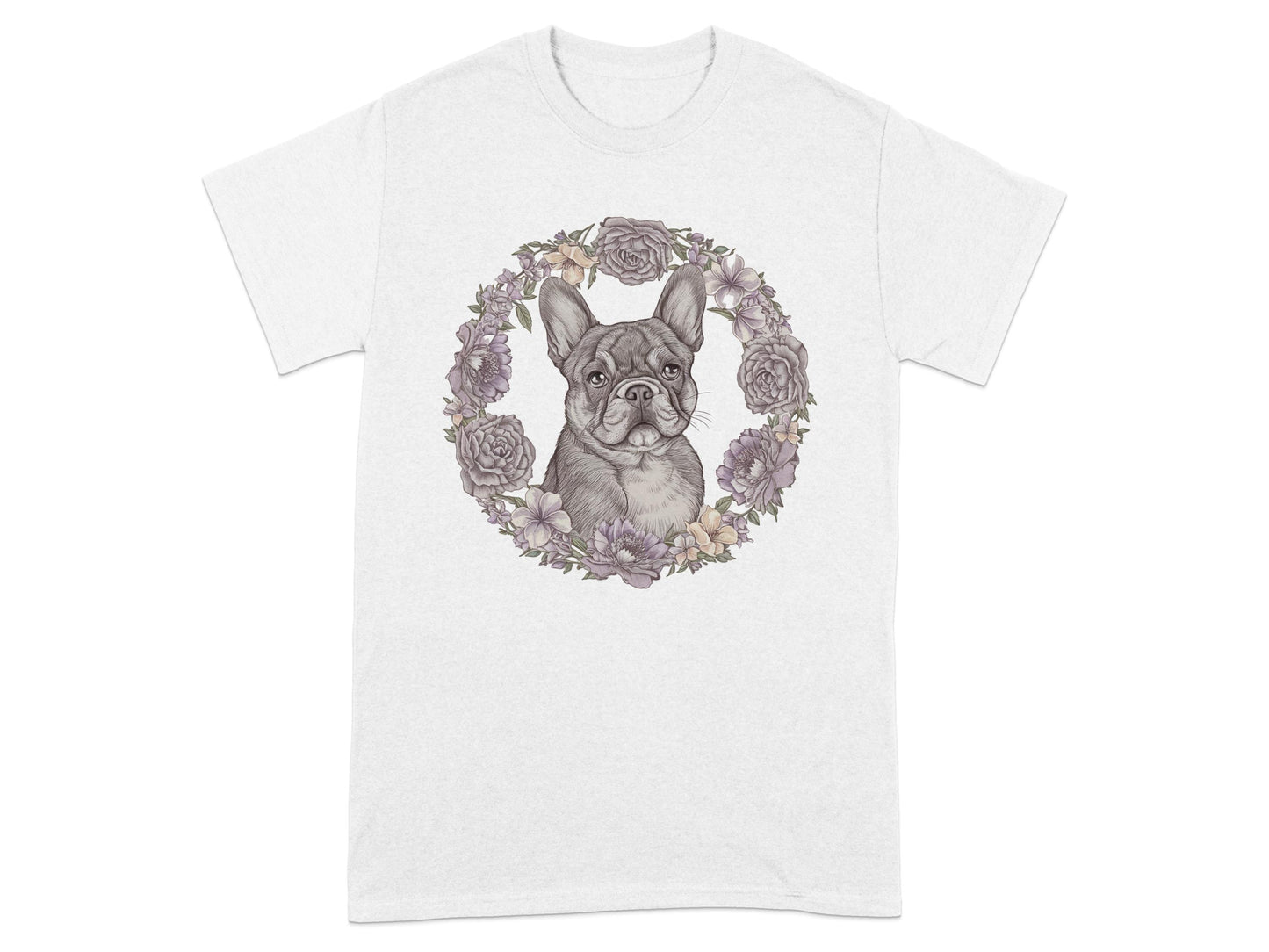 French Bulldog with Floral Design T-Shirt product