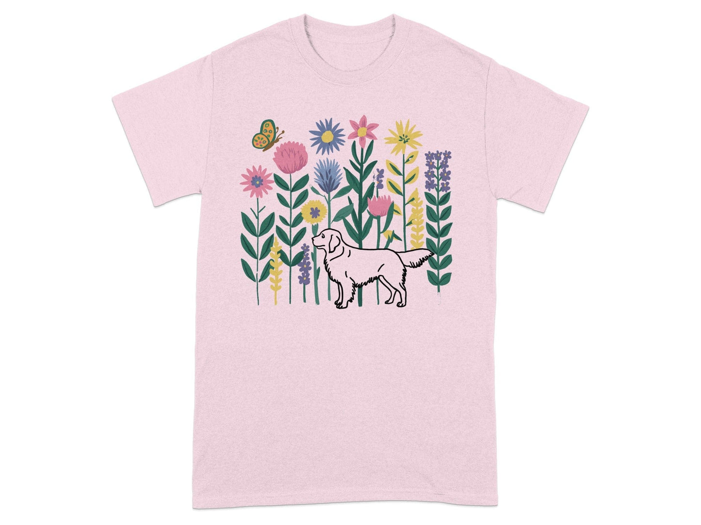 Floral Dog and Butterfly Graphic T-Shirt product type