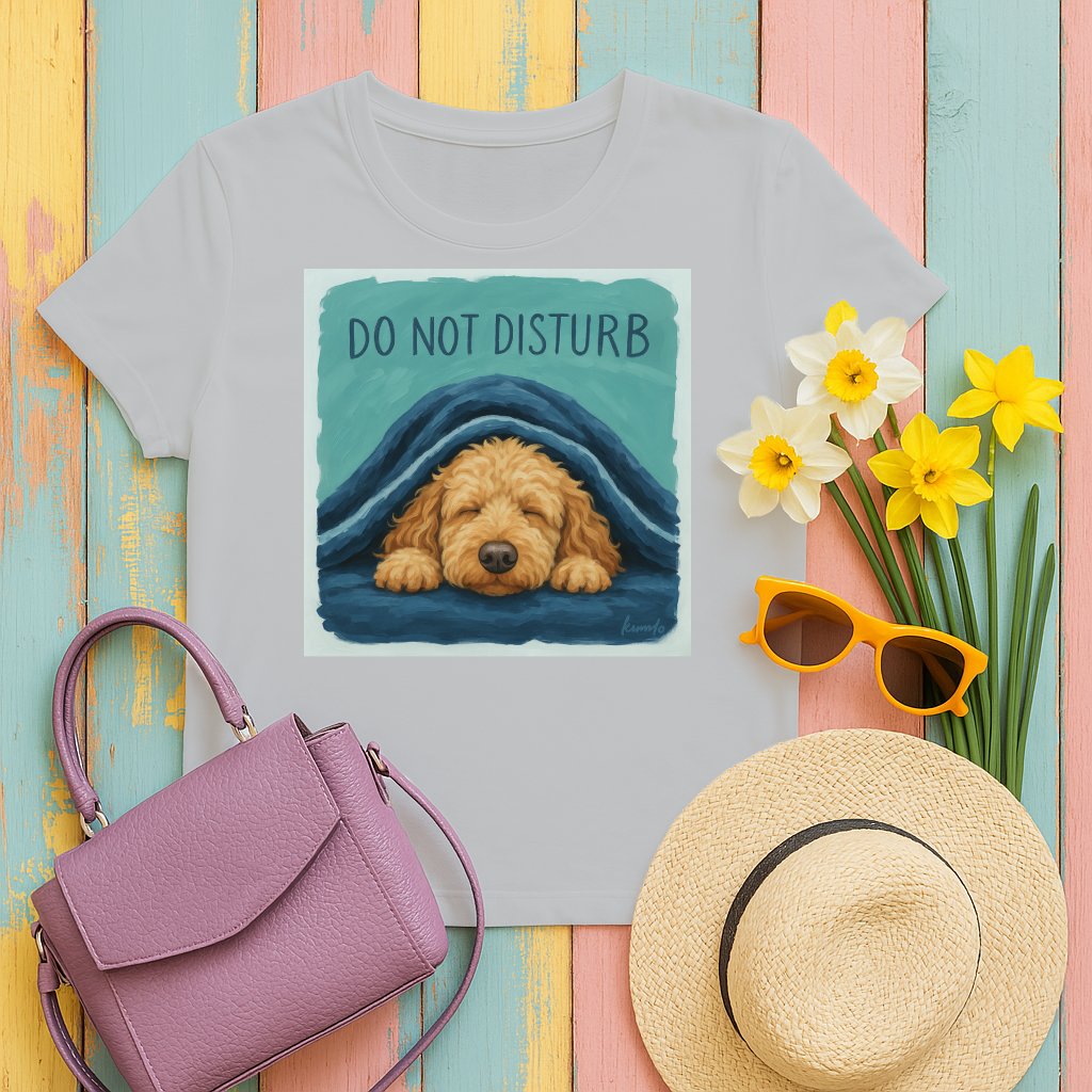 Do Not Disturb Cute Sleeping Dog Print T-shirt product type