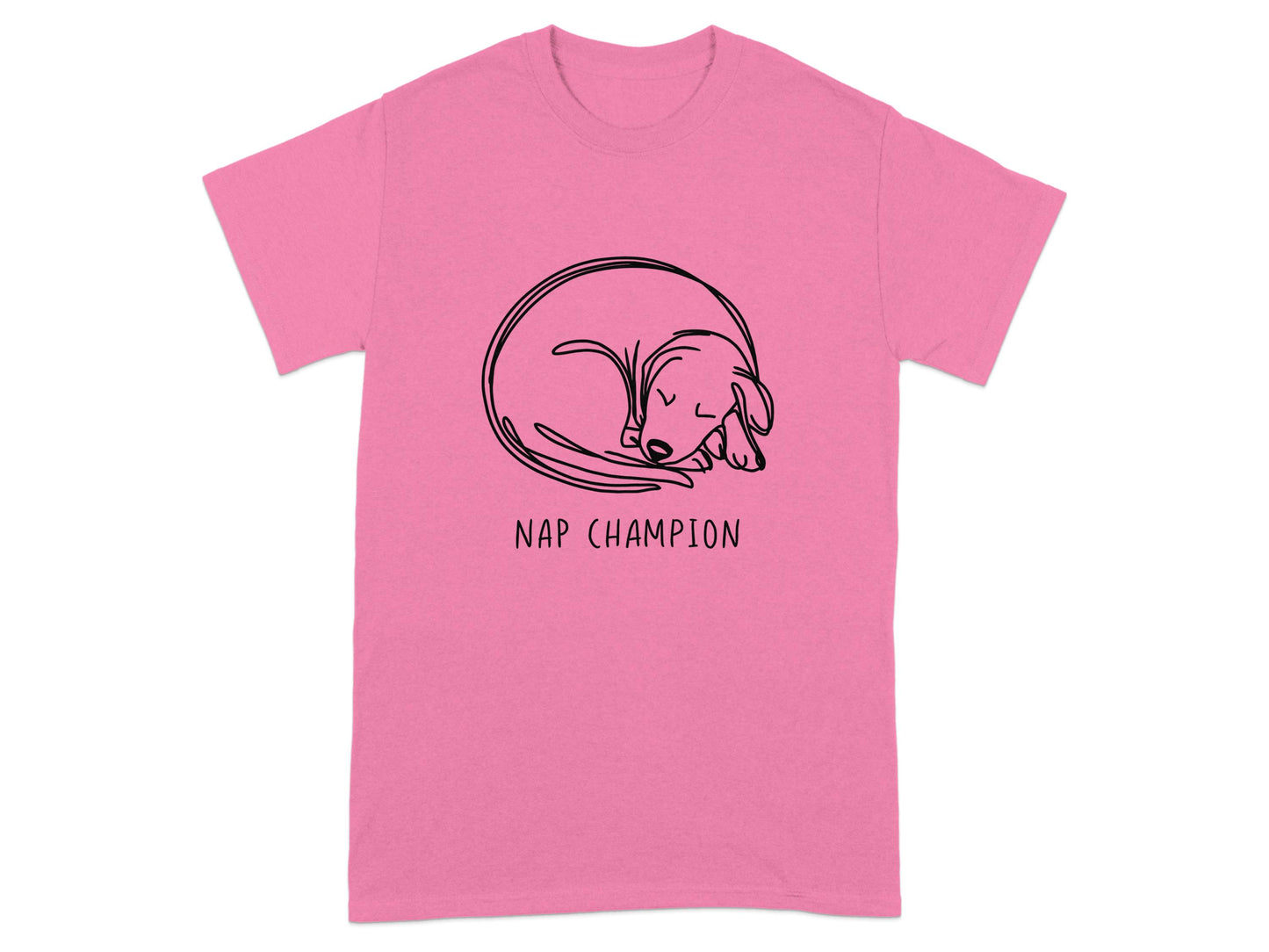 Cozy Pink T-shirt with Nap Champion Dog Print product type