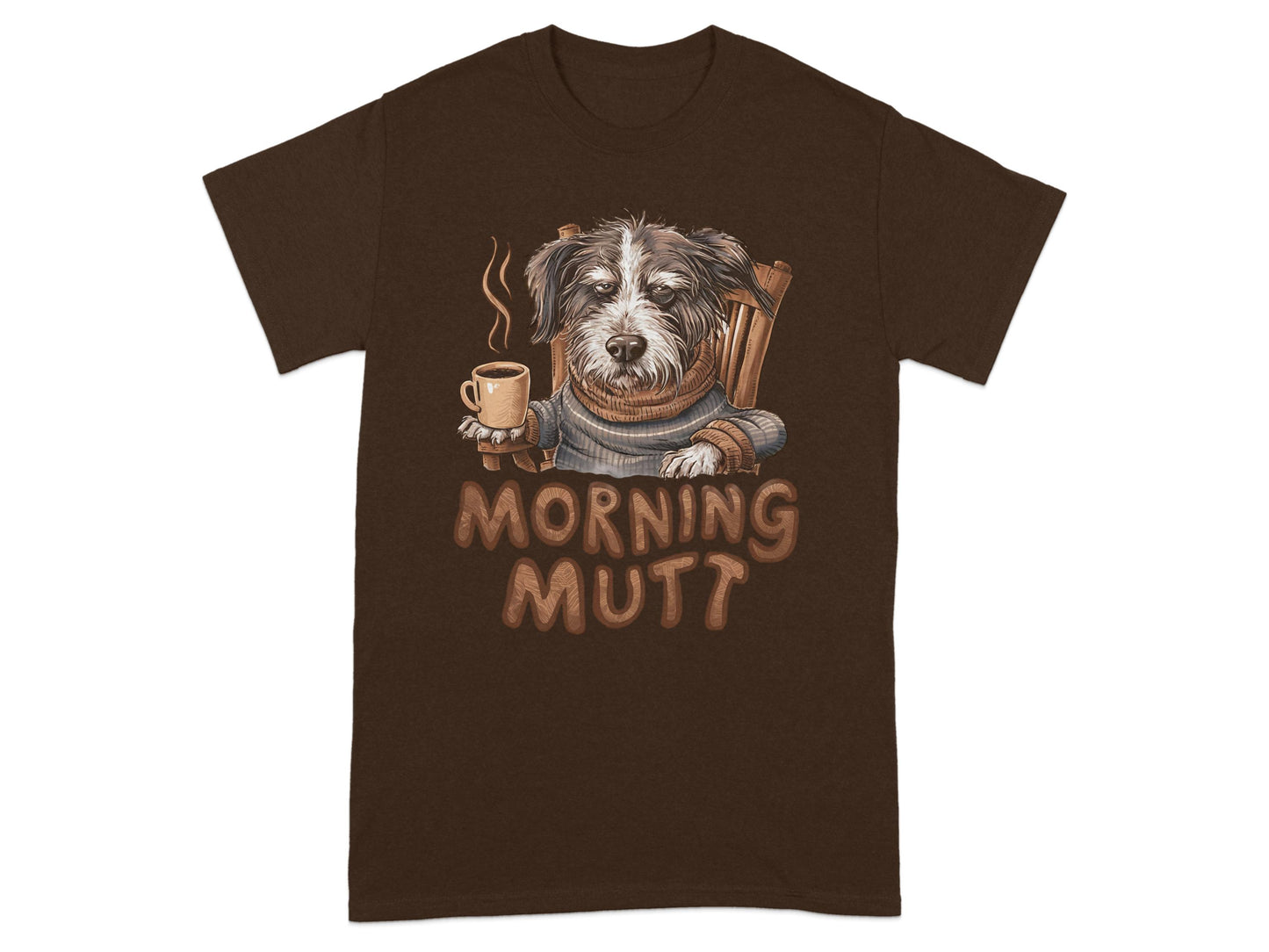 Morning Mutt Dog With Coffee Graphic Tee product