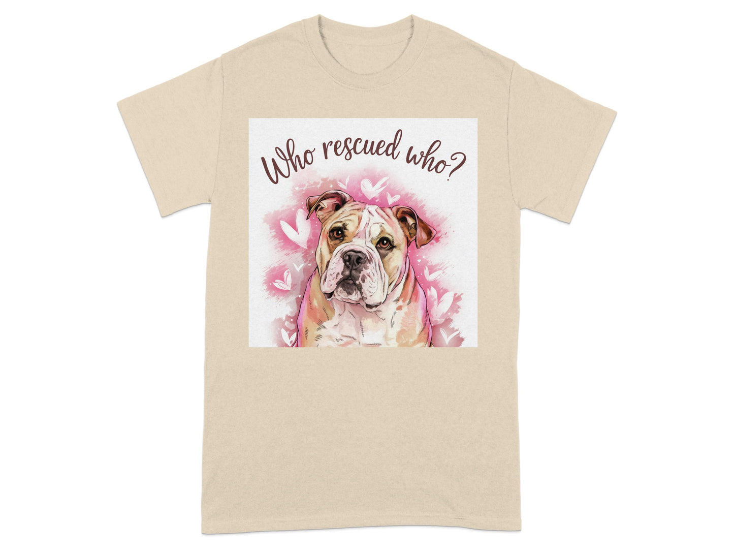 Who Rescued Who with Bulldog Design T-Shirt product