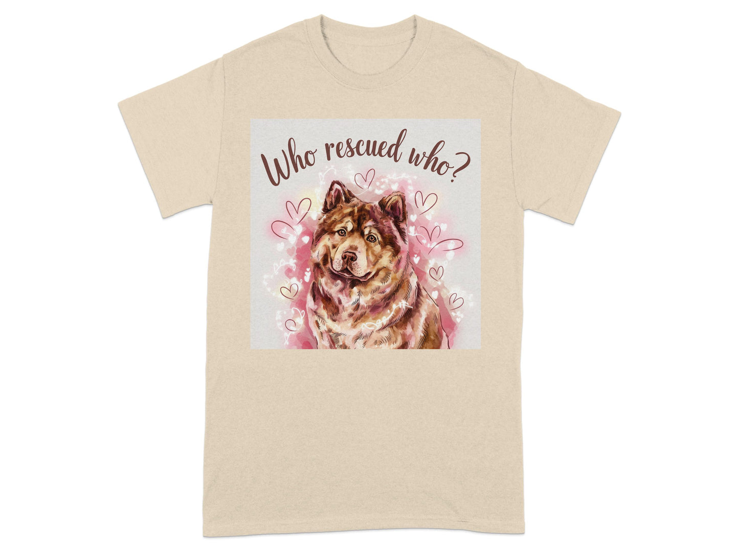 Who Rescued Who Cute Dog Graphic T-Shirt product type