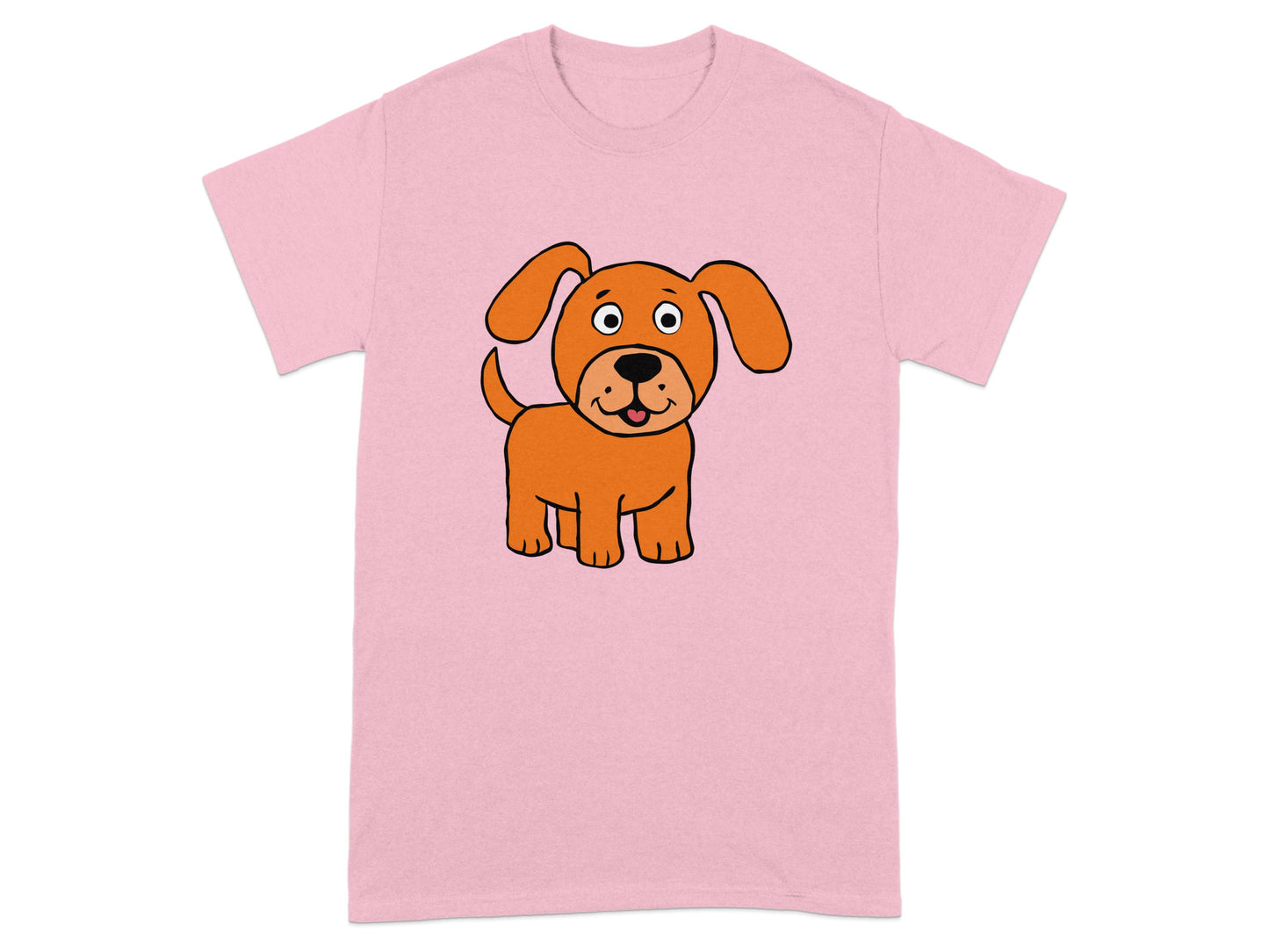 Cute Cartoon Puppy on a Light Pink T-Shirt product type