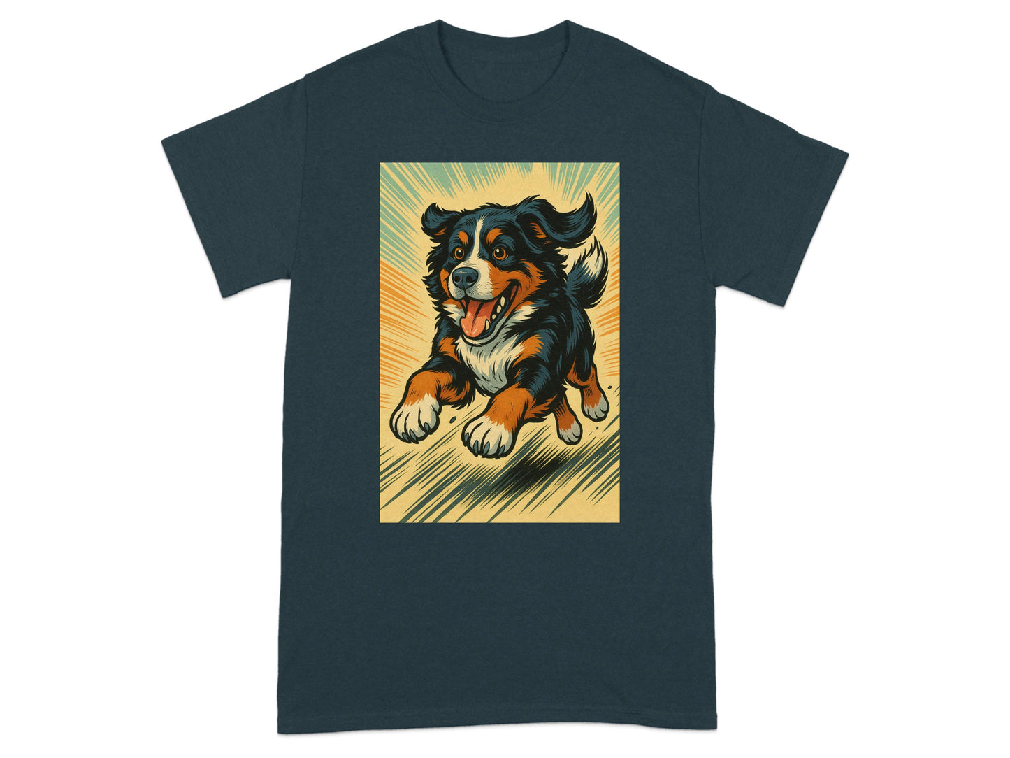 Joyful Running Dog Graphic Design T-Shirt product type
