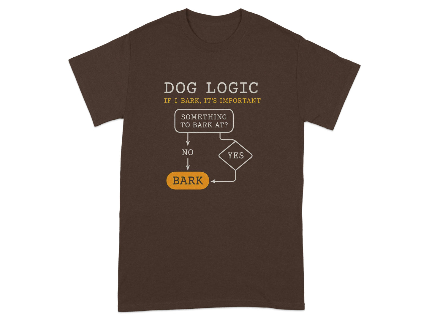Dog Logic Flowchart Bark Funny Graphic T-shirt product