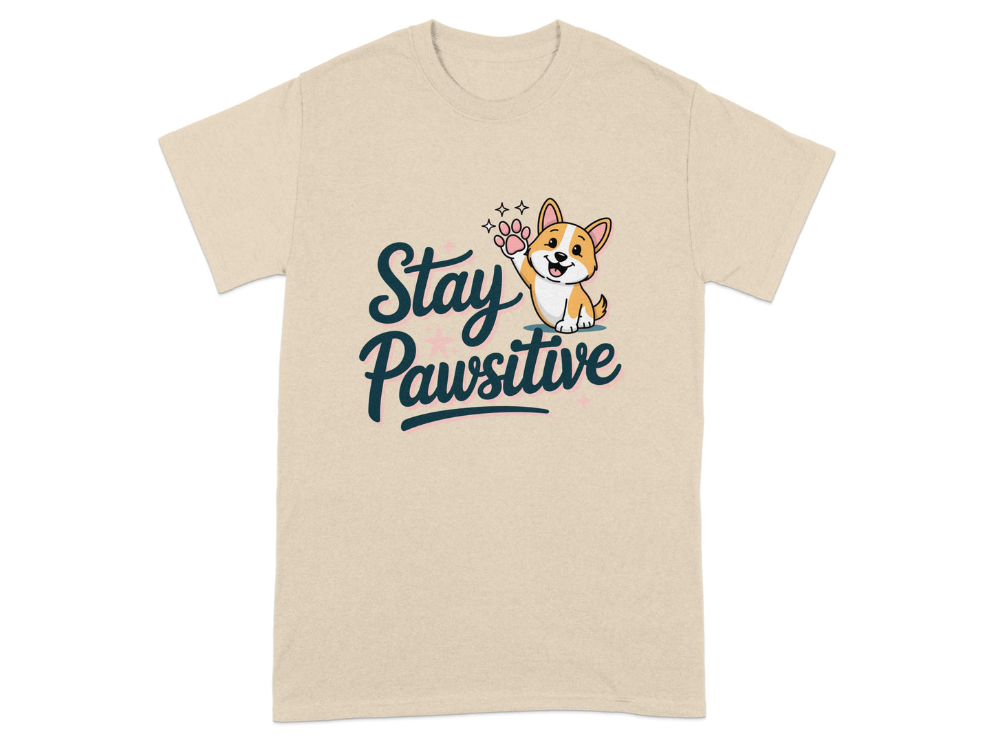 Stay Pawsitive Puppy Graphic Tee Shirt product type