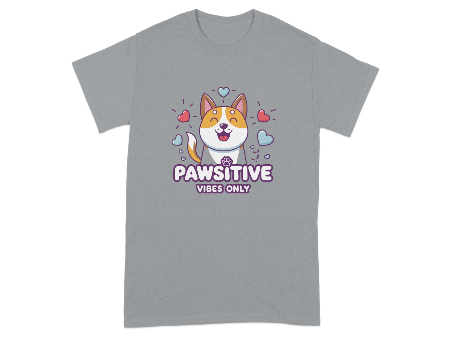 Pawsitive Vibes Only Cute Dog Graphic T-Shirt product type