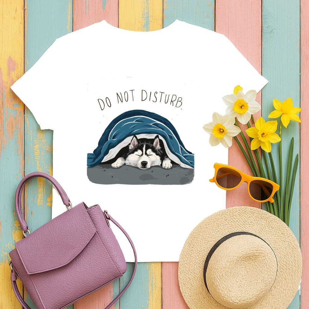Adorable Do Not Disturb Husky Print T Shirt product